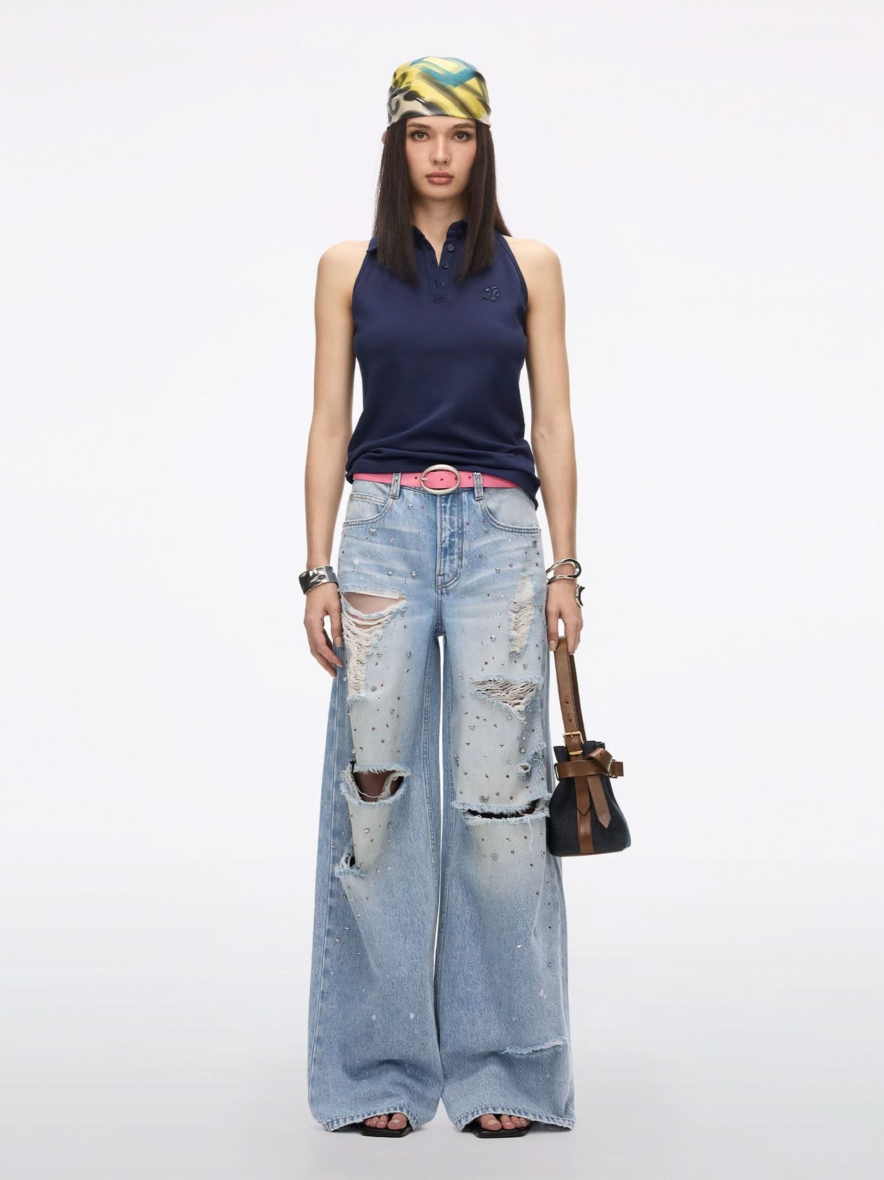 Rhinestone Straight-Leg Jeans