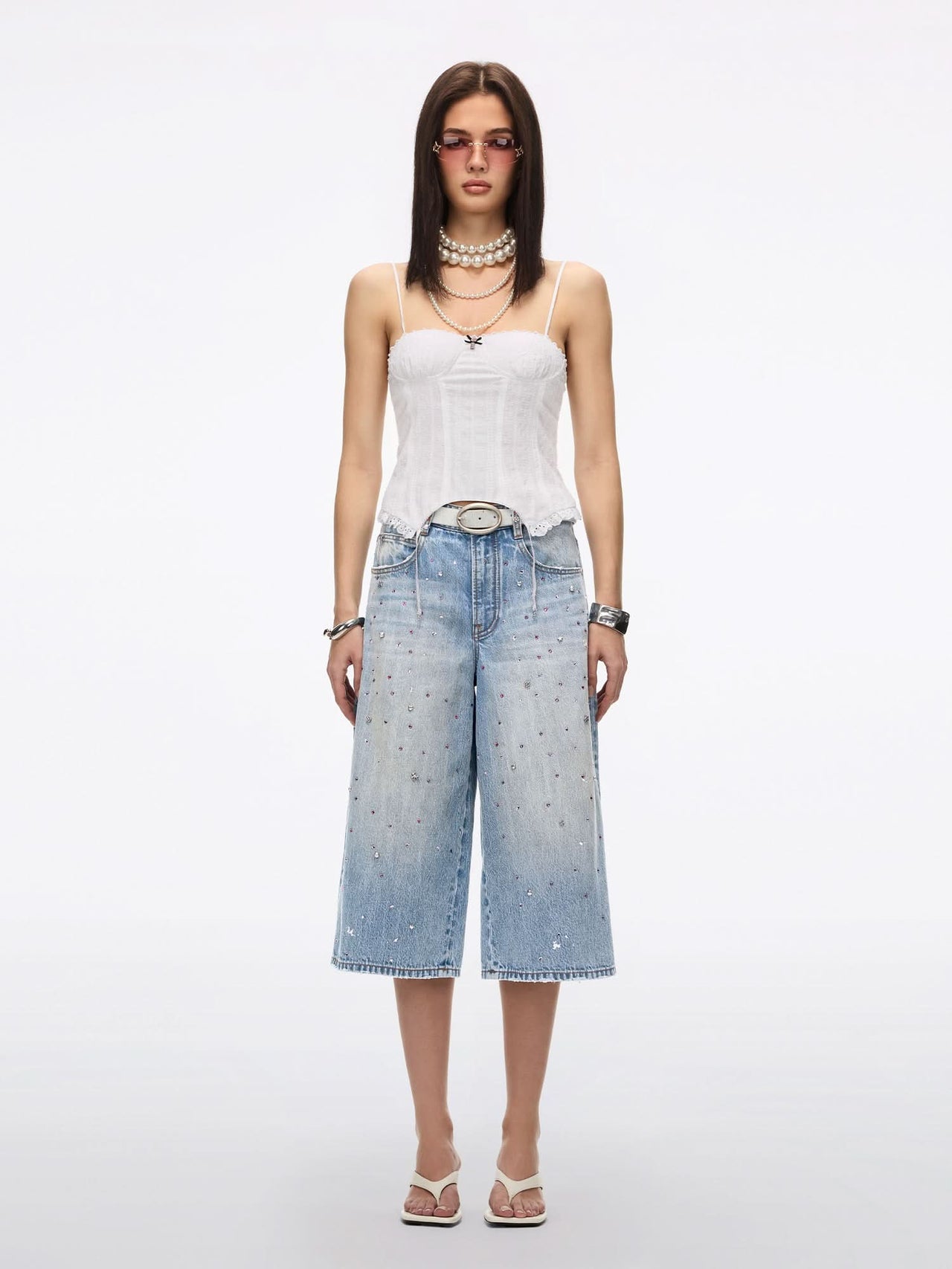 Rhinestone Denim Jeans