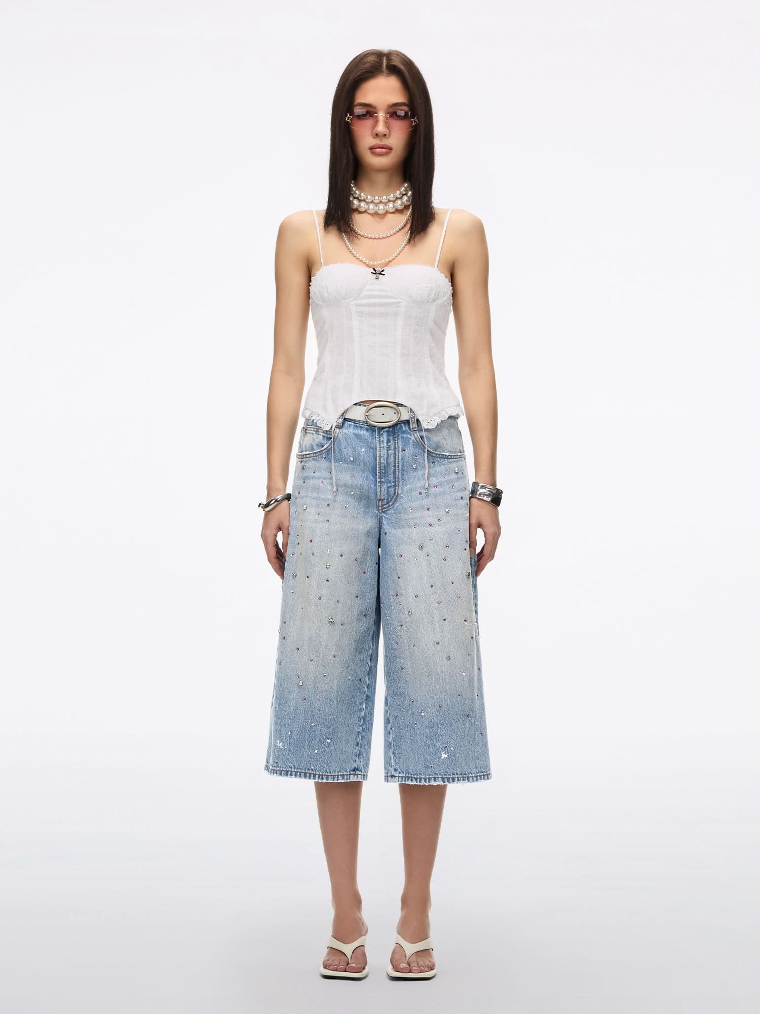 Rhinestone Denim Jeans