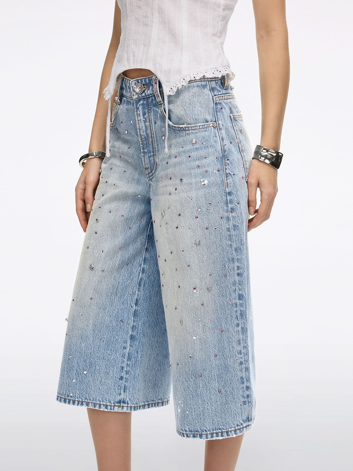 Rhinestone Denim Jeans