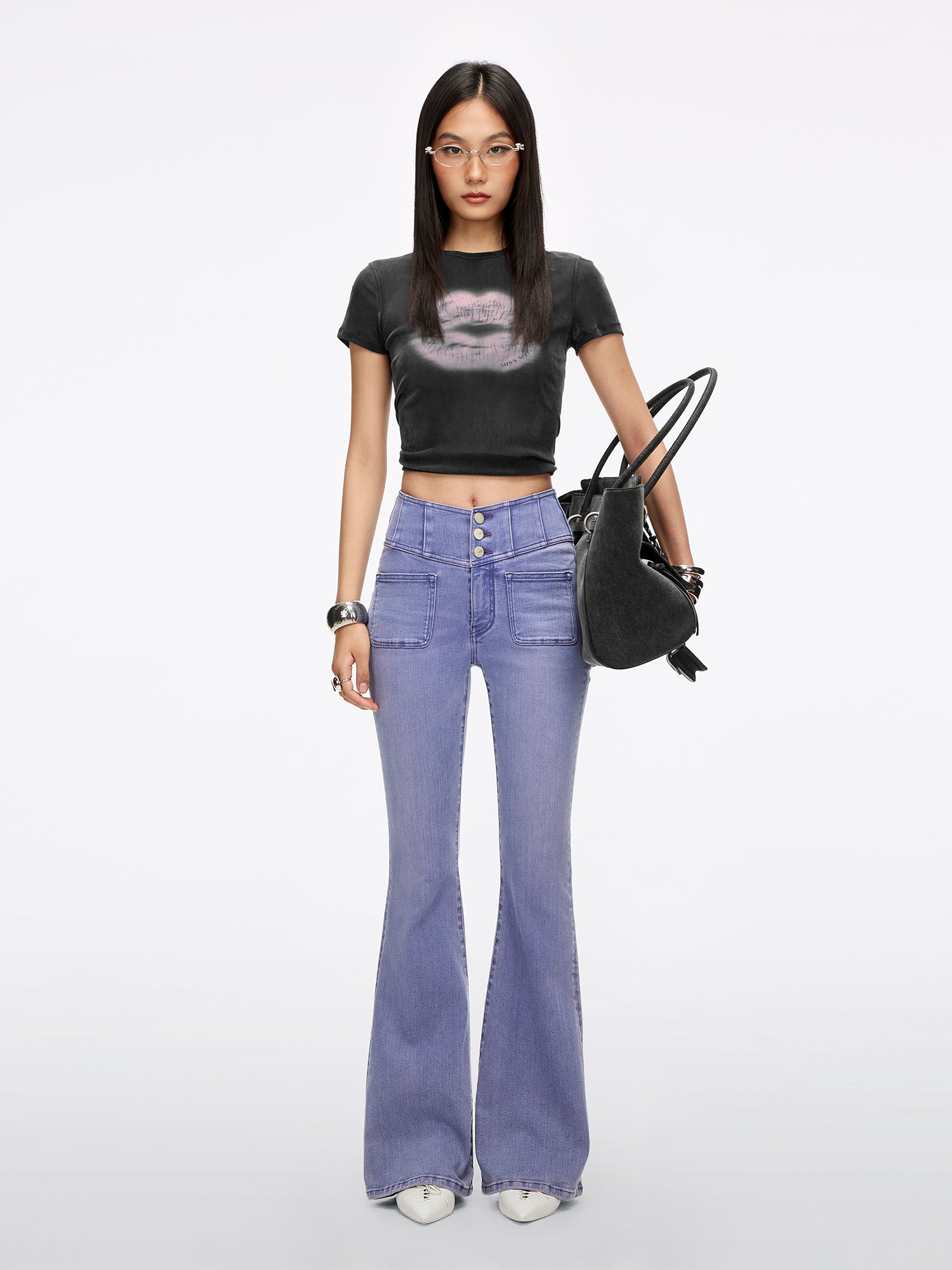 Slim-Fit Flared Jeans-GLENDA PLUS 5