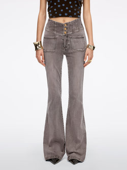 Slim-Fit Flared Jeans-GLENDA PLUS 5