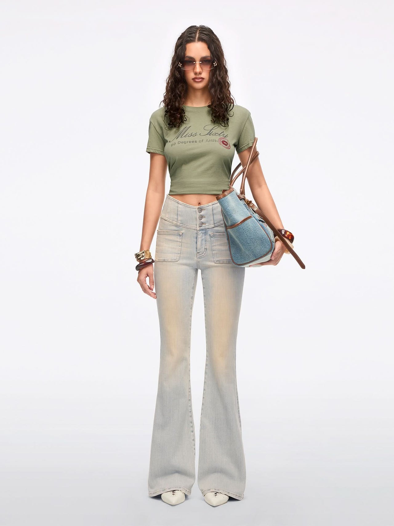 Slim-Fit Flared Jeans-GLENDA PLUS 5