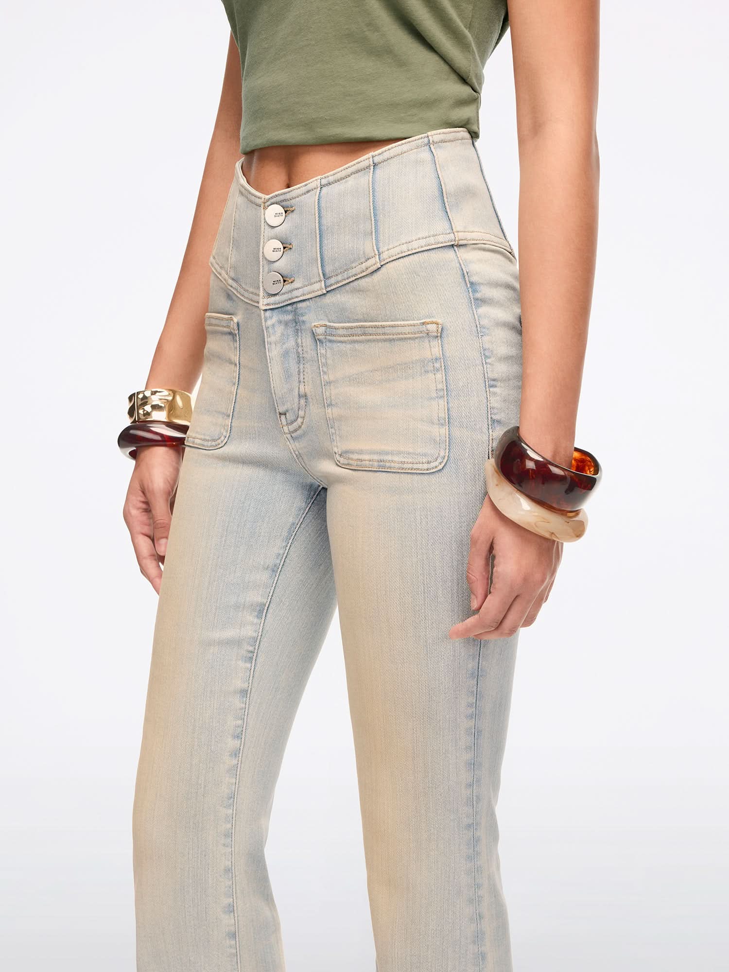 Slim-Fit Flared Jeans-GLENDA PLUS 5