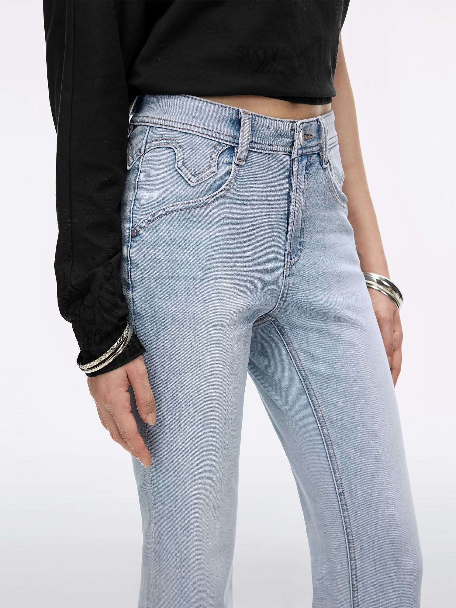 Slim-Fit Flared Jeans-BELLA