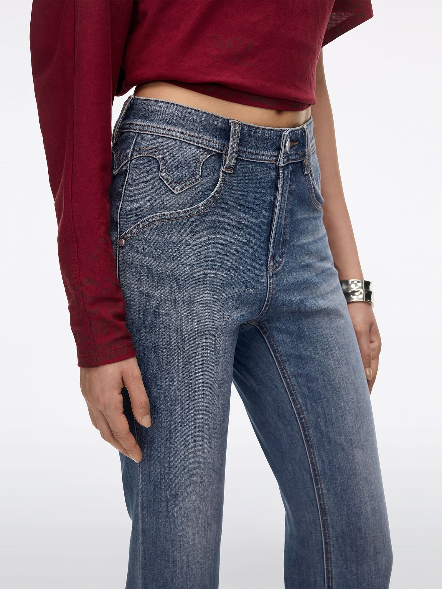 Slim-Fit Flared Jeans-BELLA