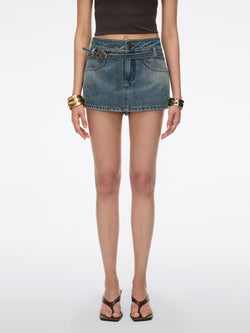 Patchwork Belted Skort