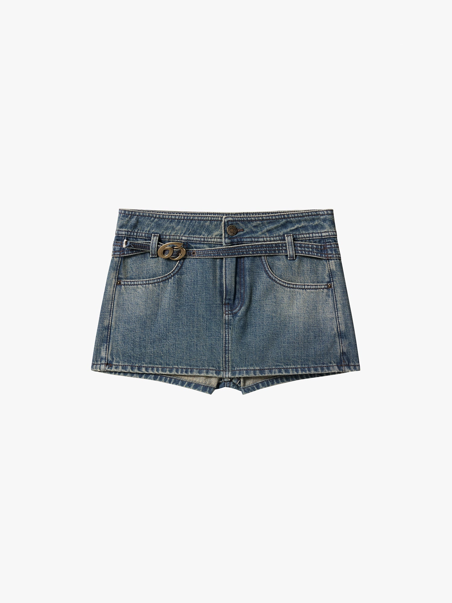 Patchwork Belted Skort