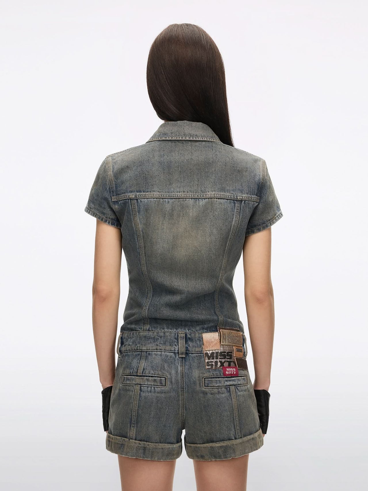 Multi-Patch Denim Jumpsuit