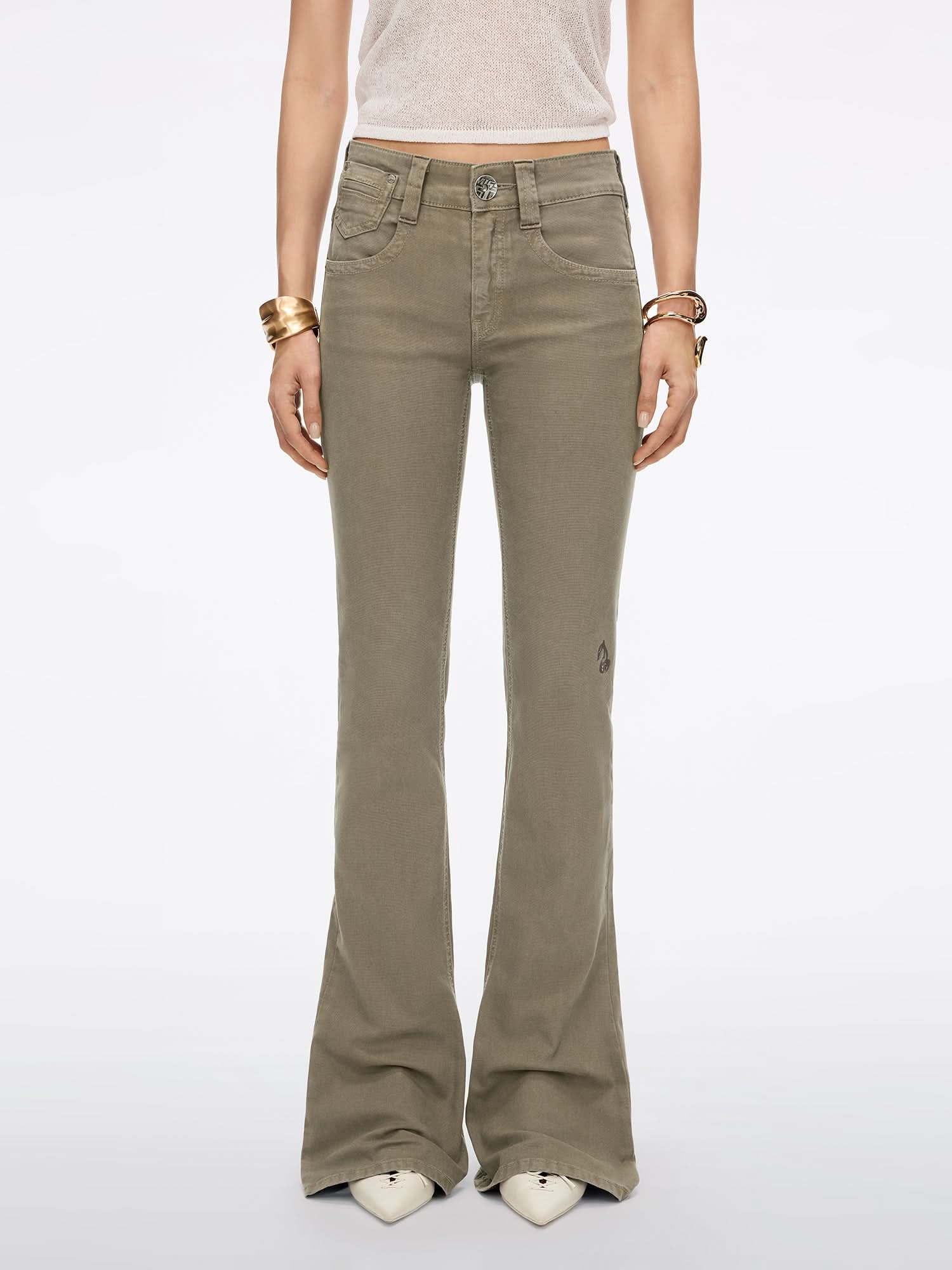 Logo-Detail Flared Jeans