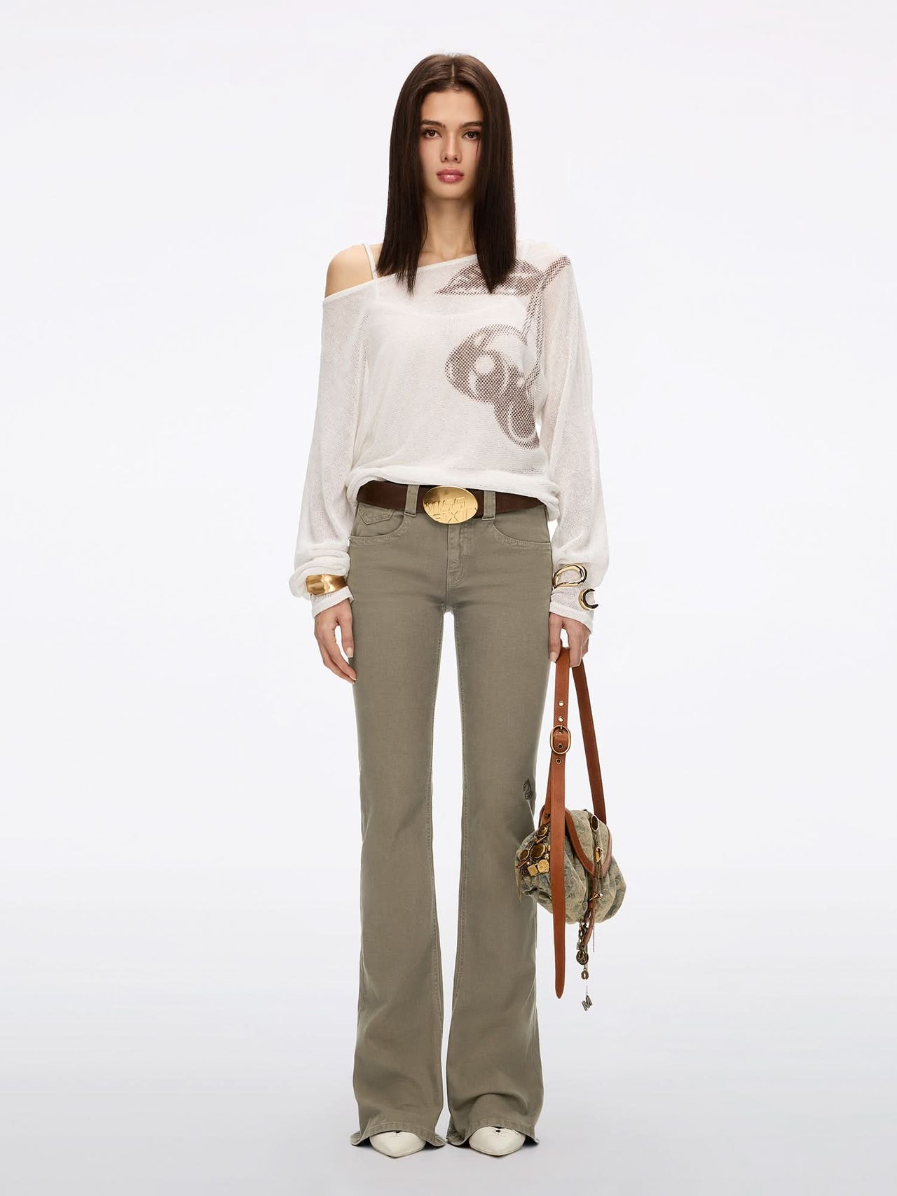 Logo-Detail Flared Jeans
