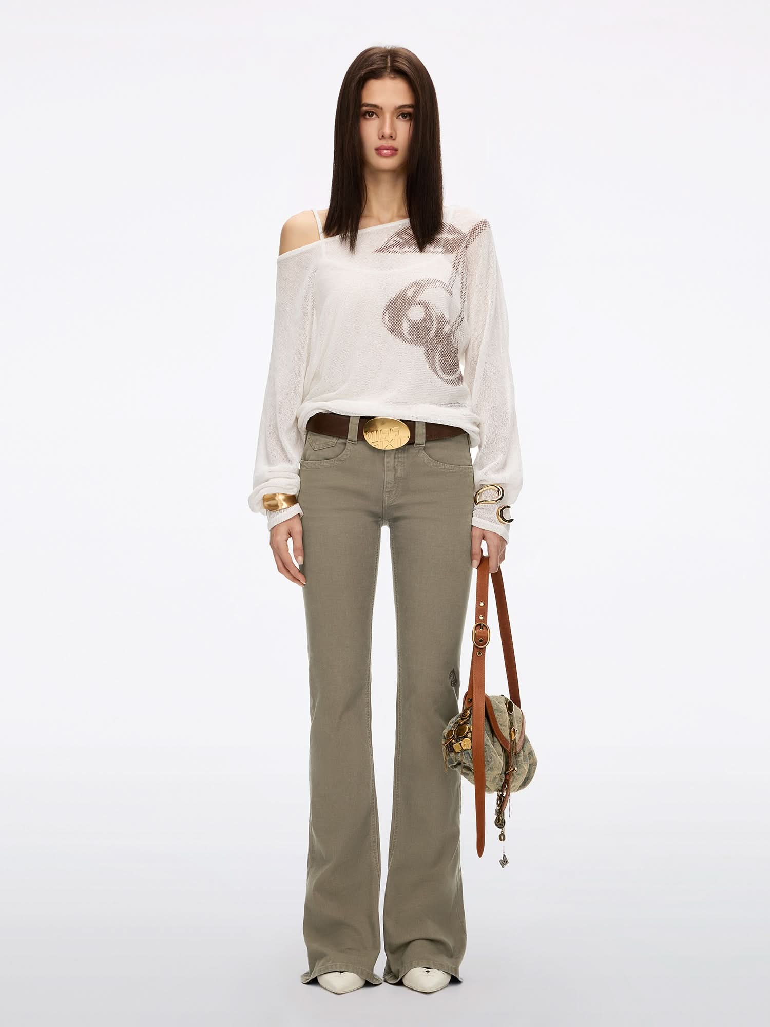 Logo-Detail Flared Jeans