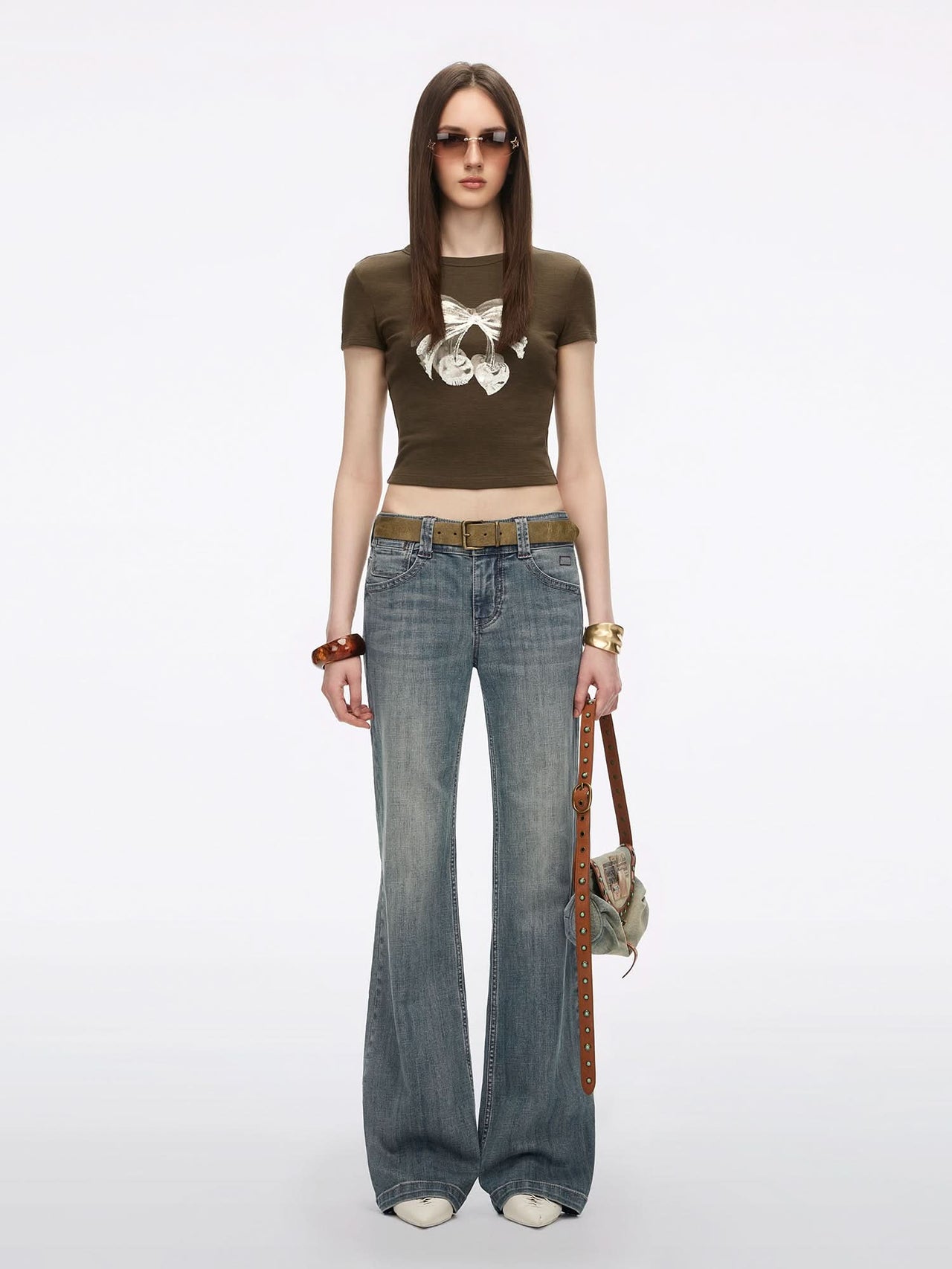 Multi-Patch Flared Jeans