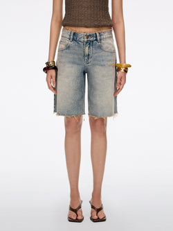 Denim Shorts with Waist Chain