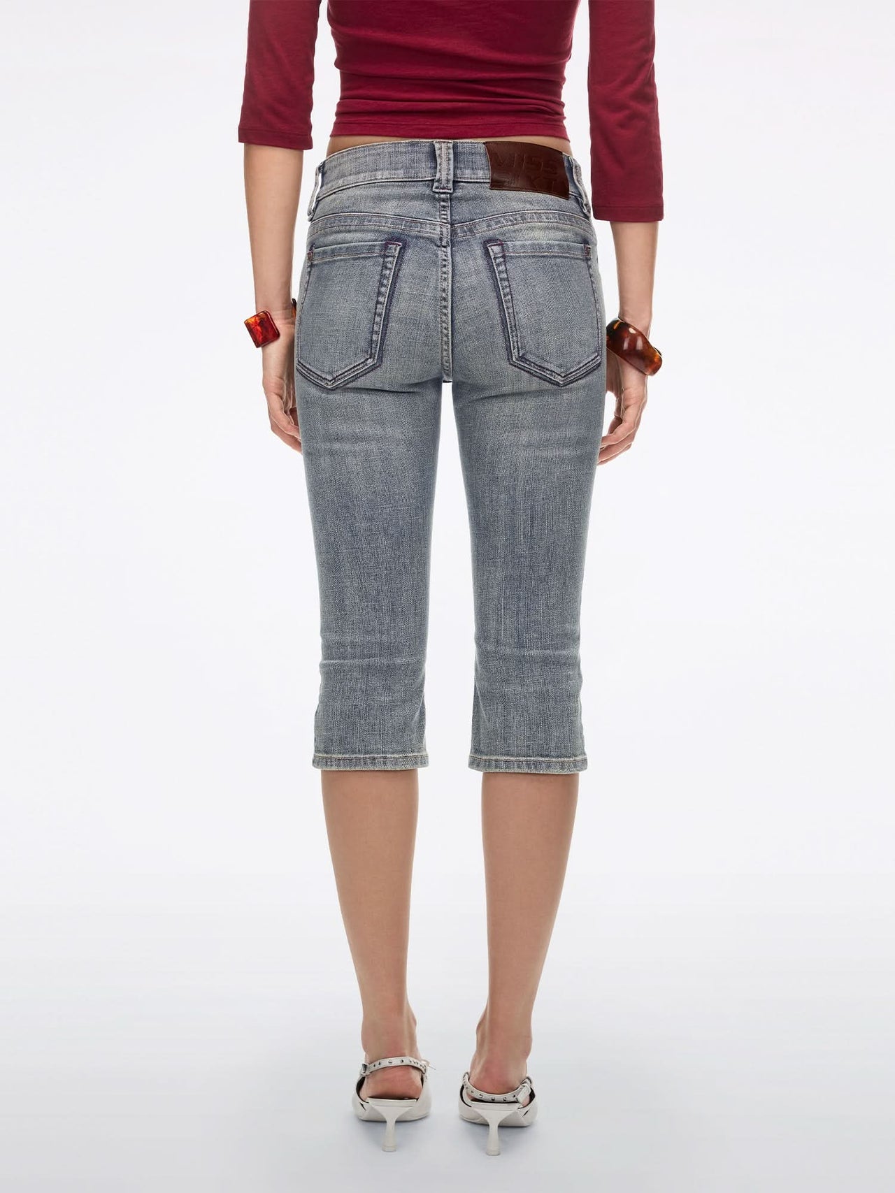 Logo Detail Cropped Jeans