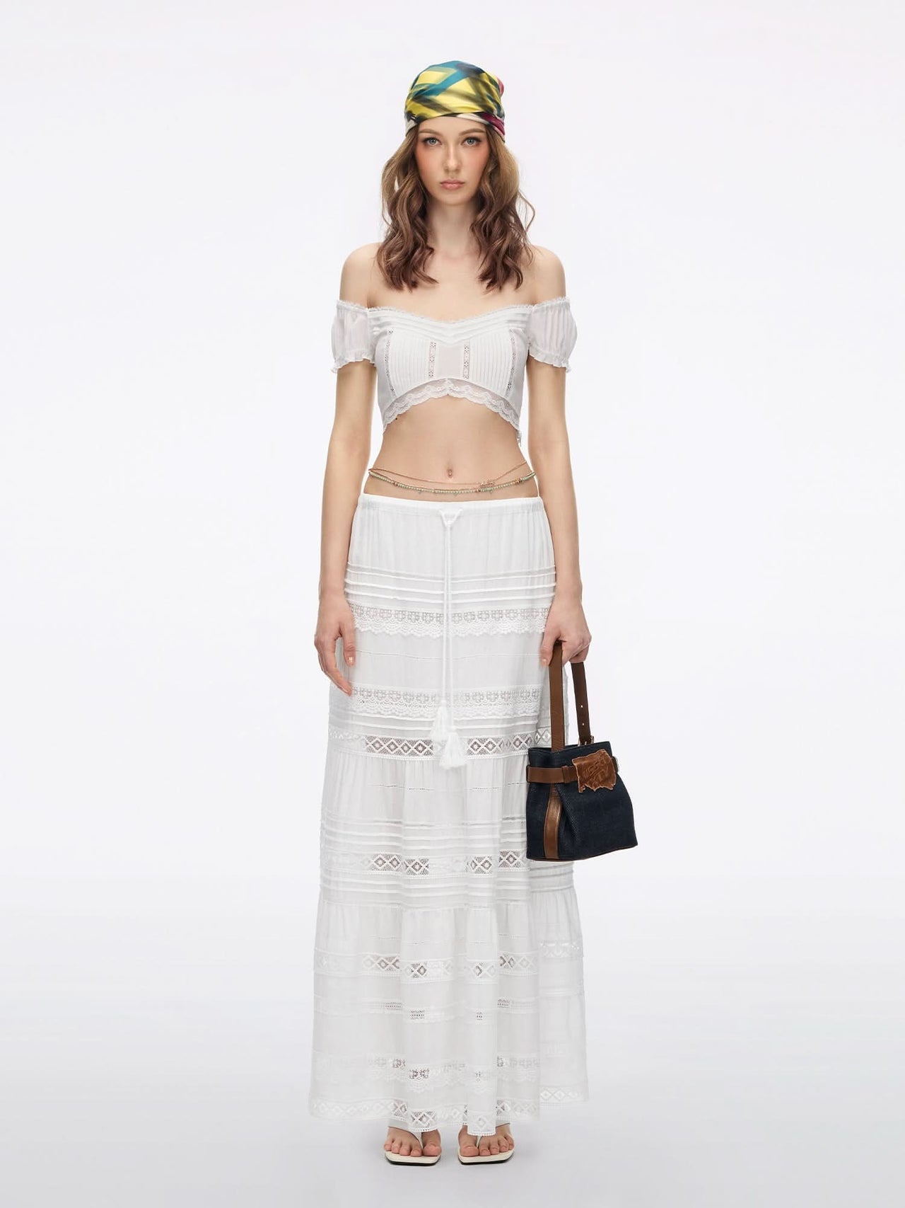 Lace-up skirt