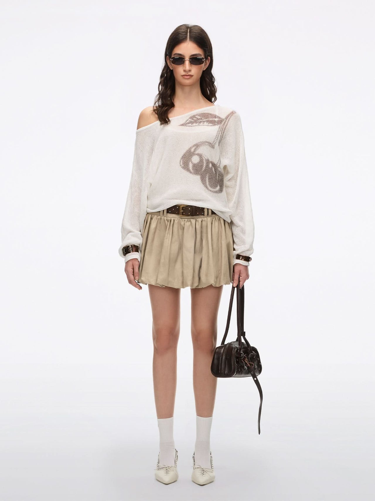 Belted Tulip Mini Skirt