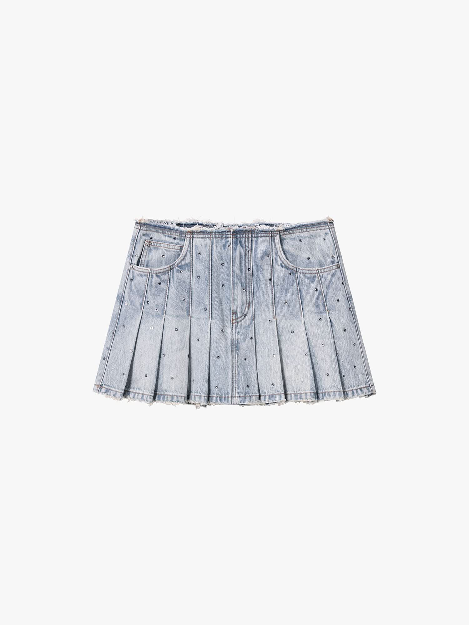 Rhinestone Denim Skirt