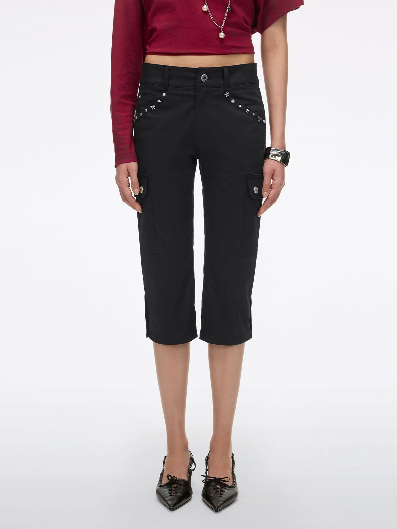 Multi-Stud Skinny Pants