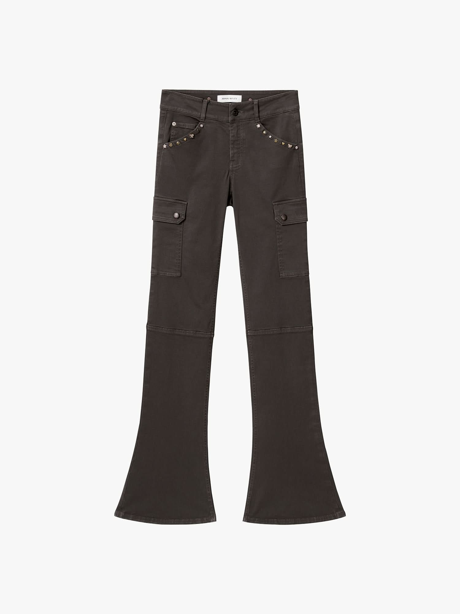 Multi-Studded Flared Pants