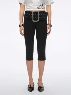 Wide-Waistband Capri Pants