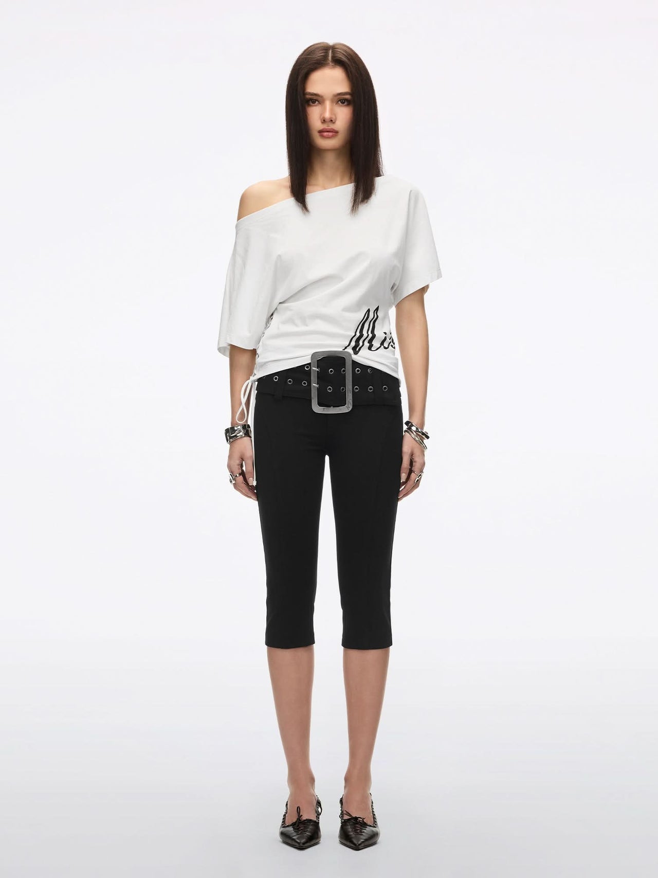 Wide-Waistband Capri Pants