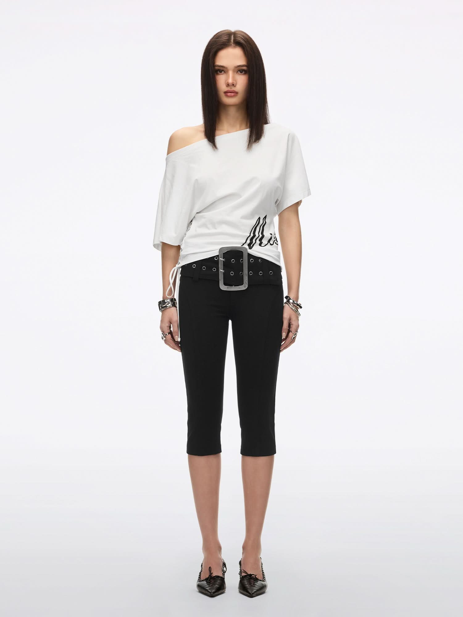 Wide-Waistband Capri Pants