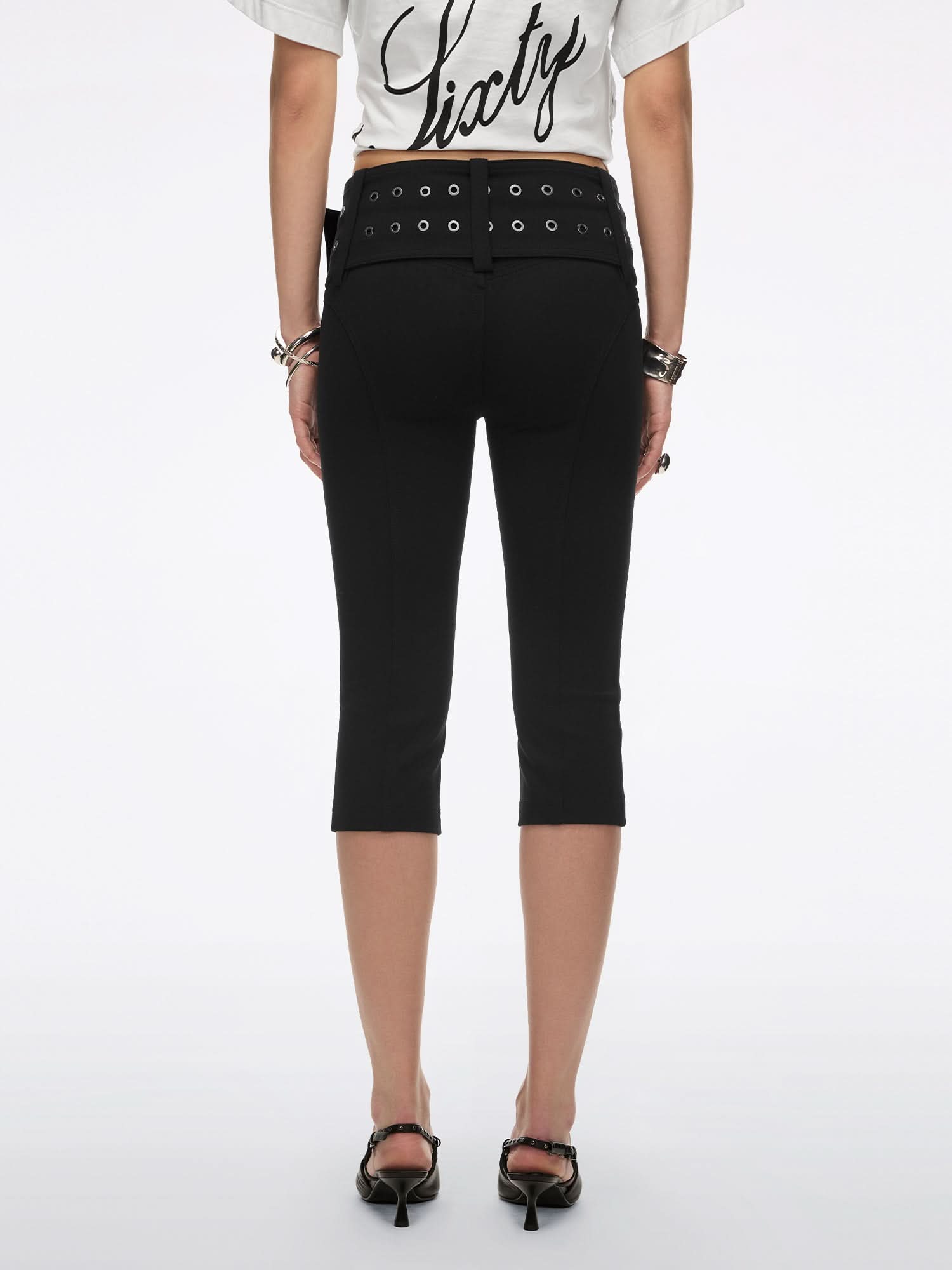 Wide-Waistband Capri Pants