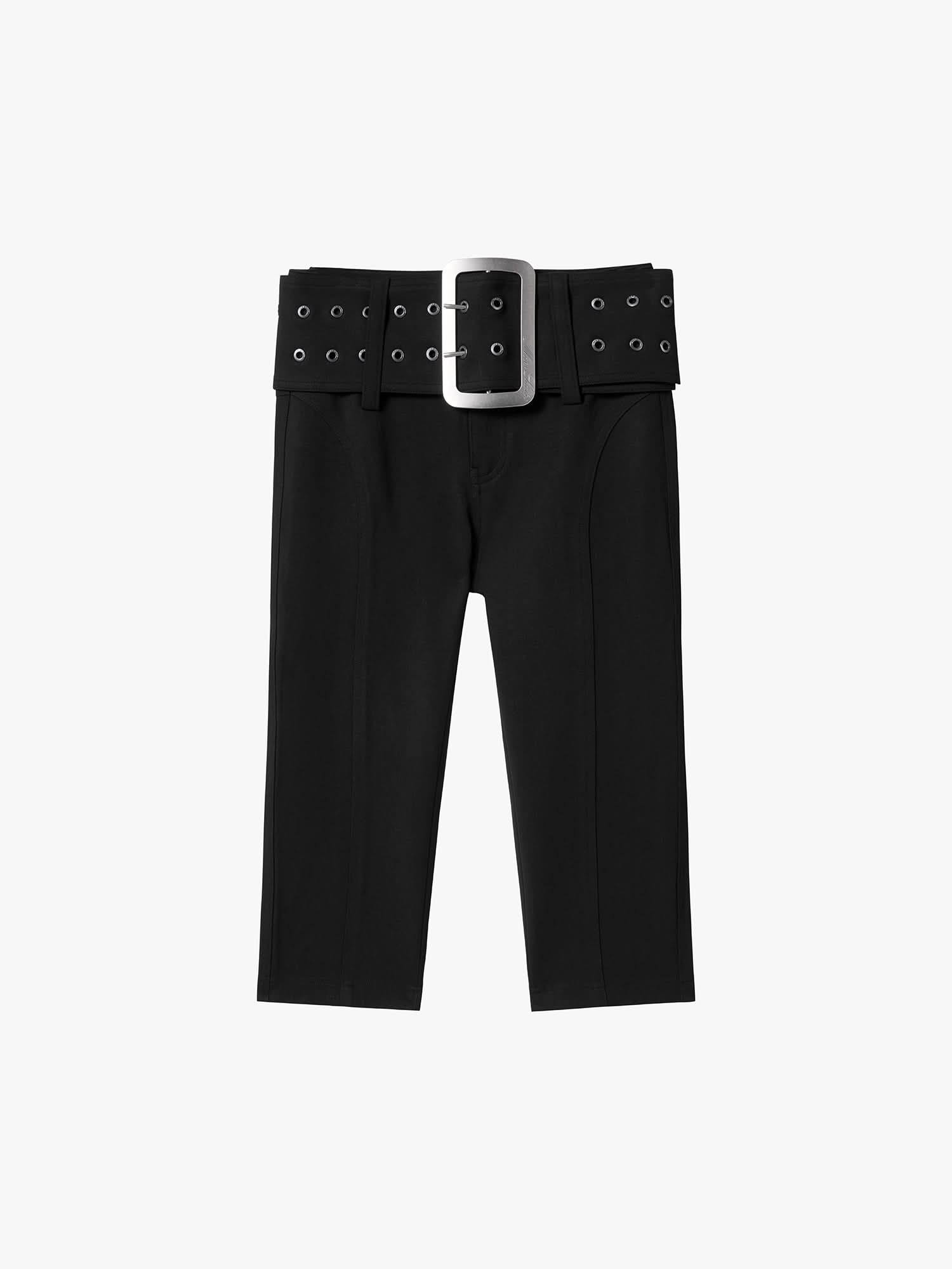 Wide-Waistband Capri Pants