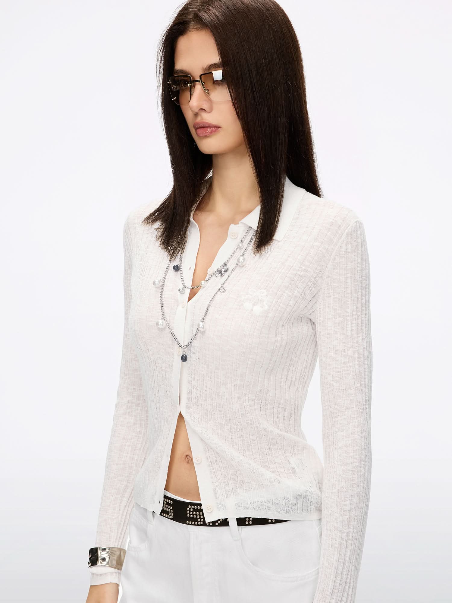 Embroidered Knit Cardigan