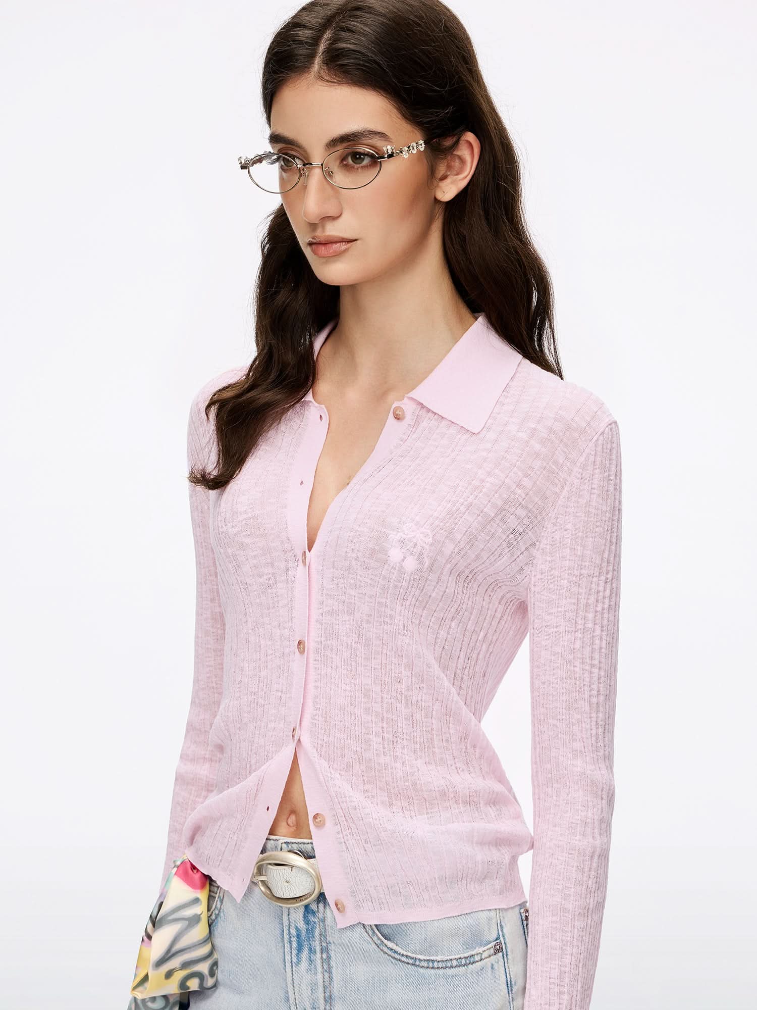 Embroidered Knit Cardigan