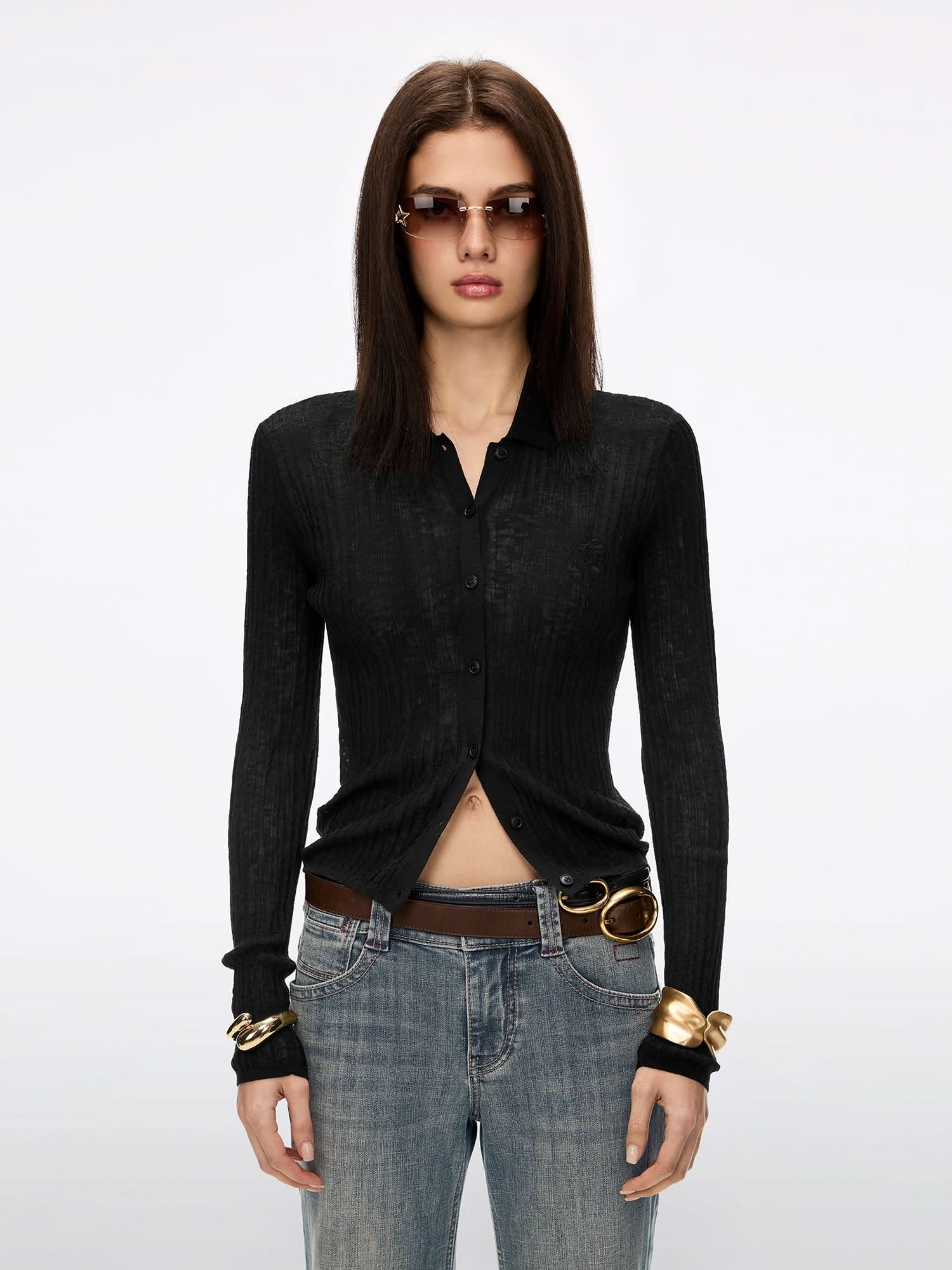 Embroidered Knit Cardigan