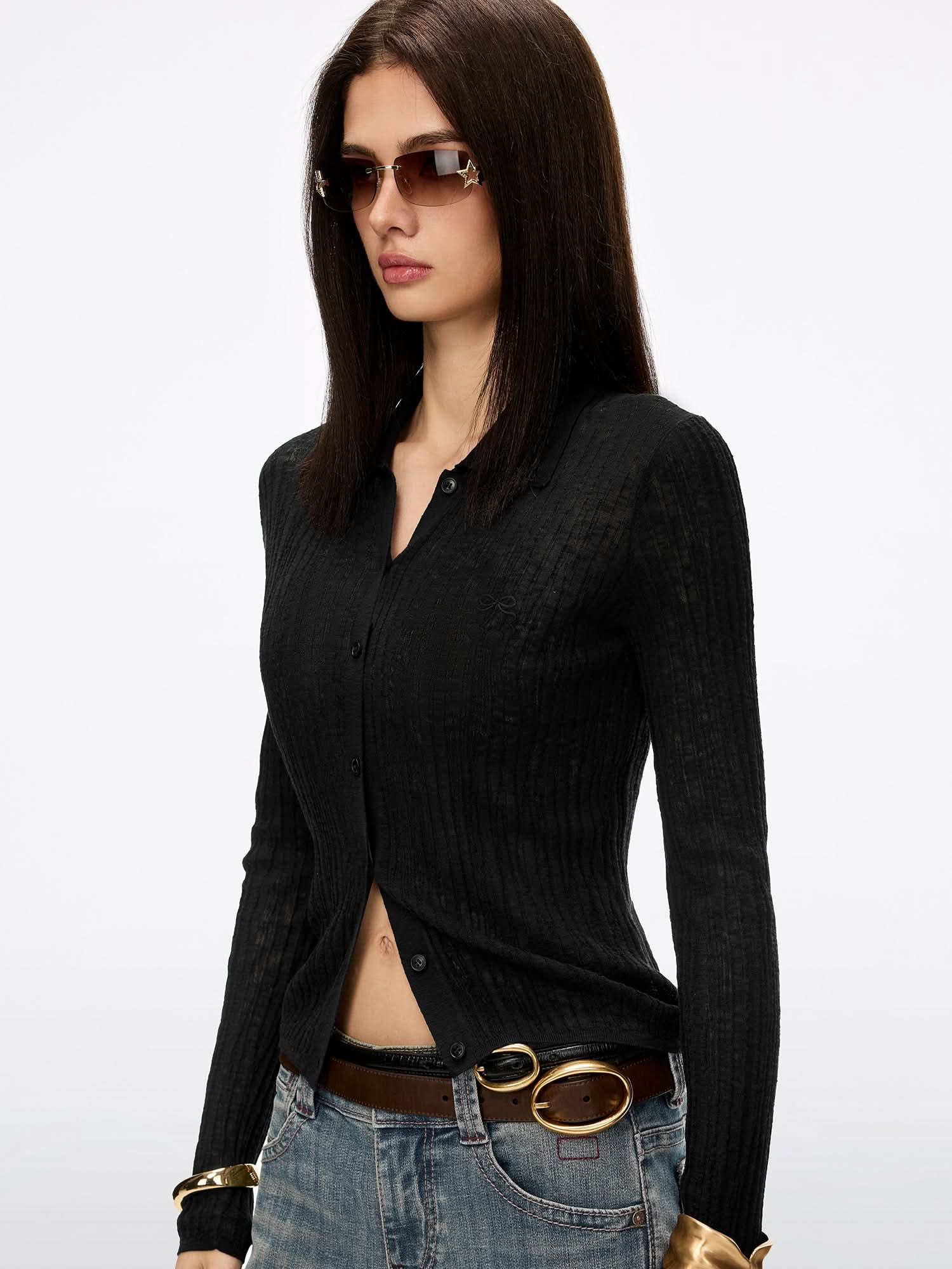 Embroidered Knit Cardigan