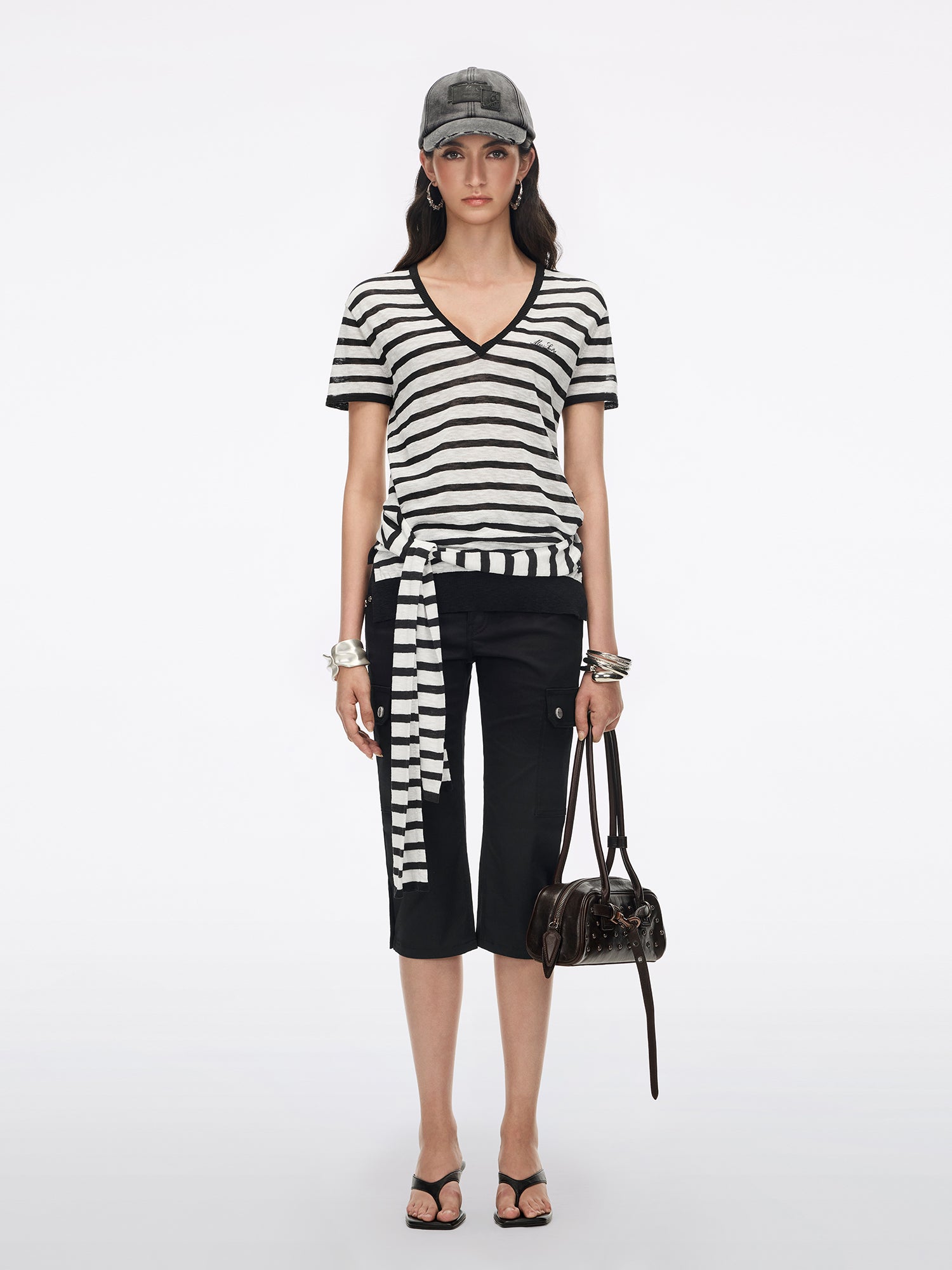 Lace-Up Knit Top