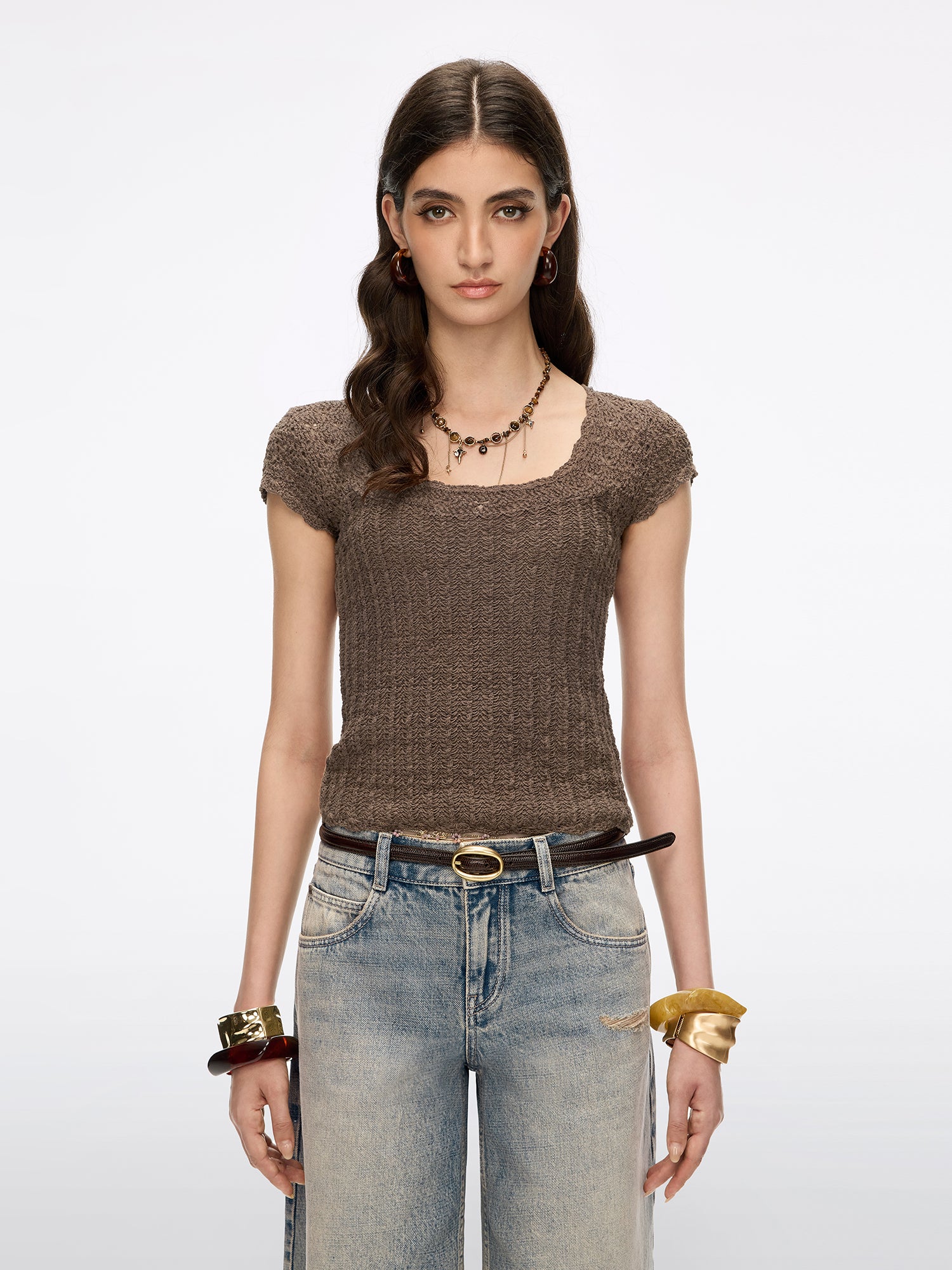 Cut-Out Knit Top