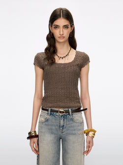 Cut-Out Knit Top