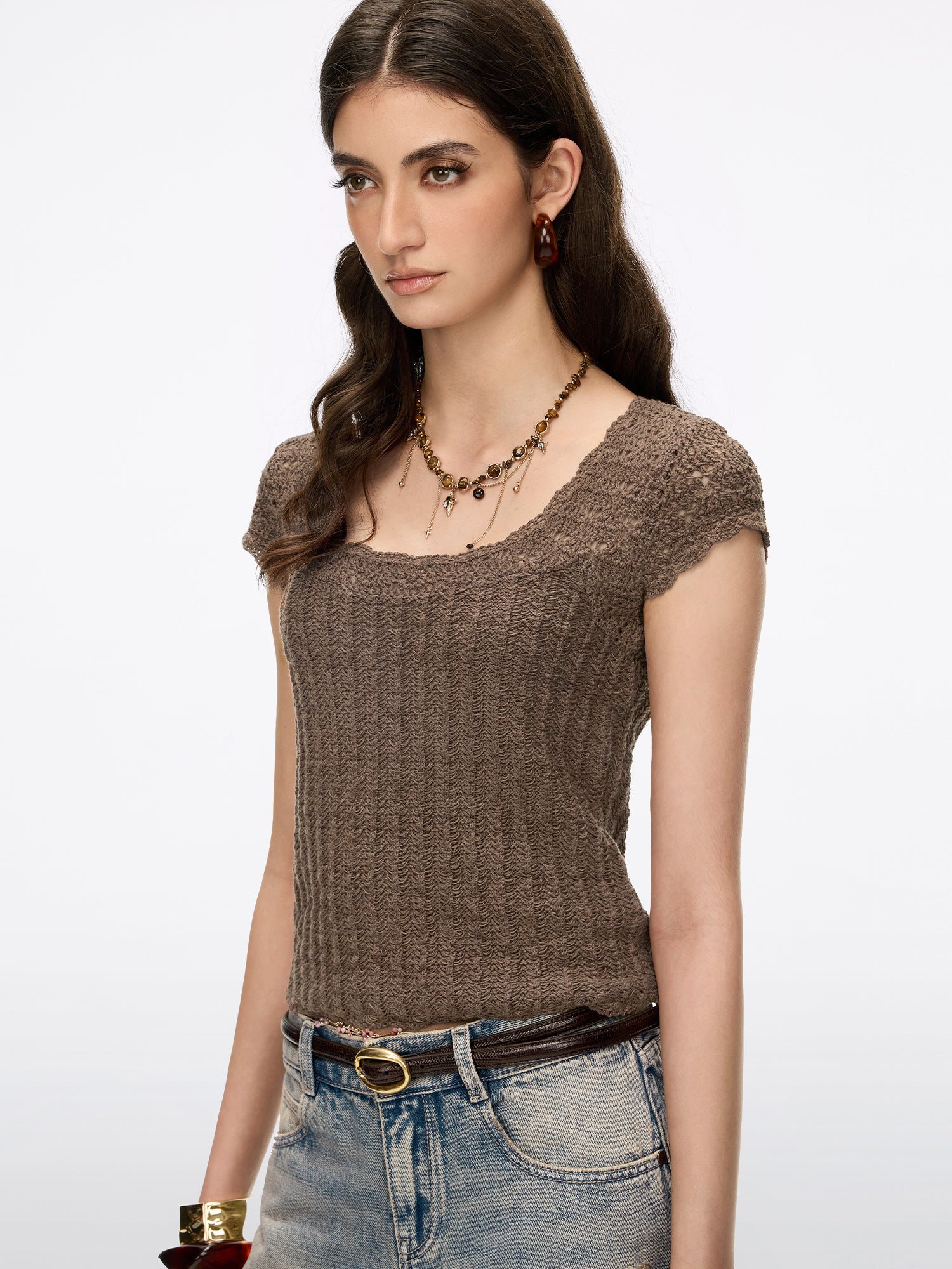 Cut-Out Knit Top