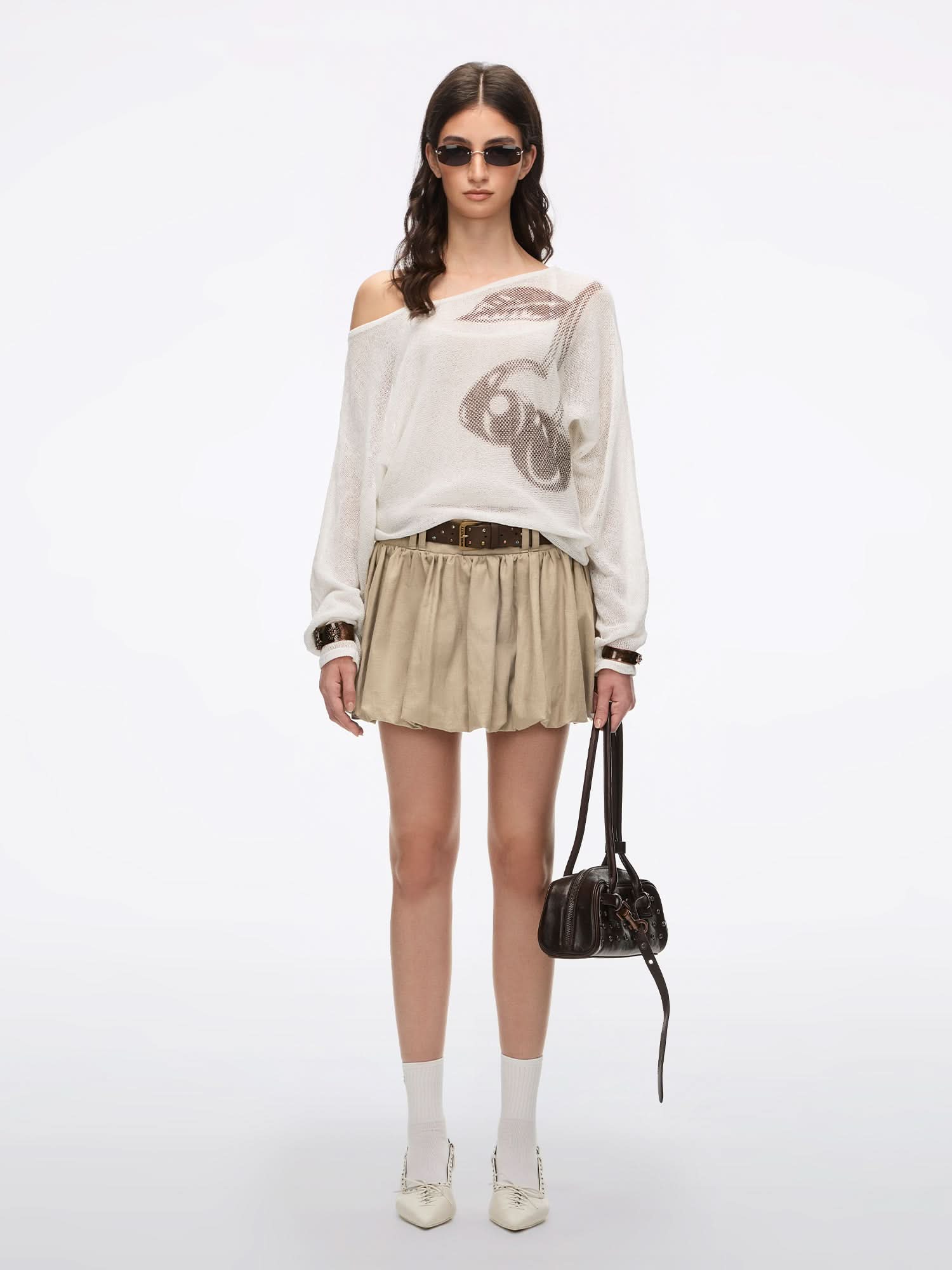 Layered Logo Knit Top