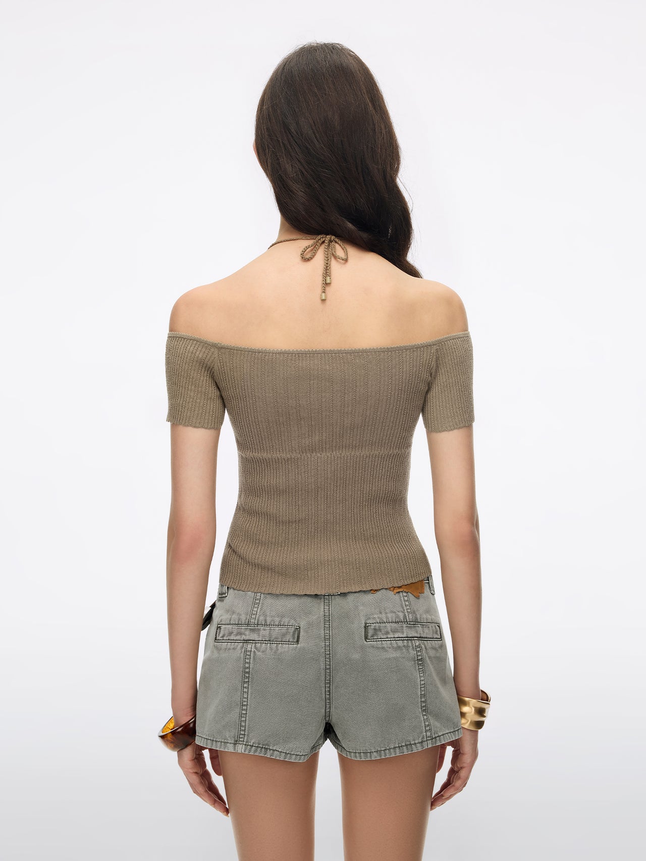 Faux Layered-Look Knit Top