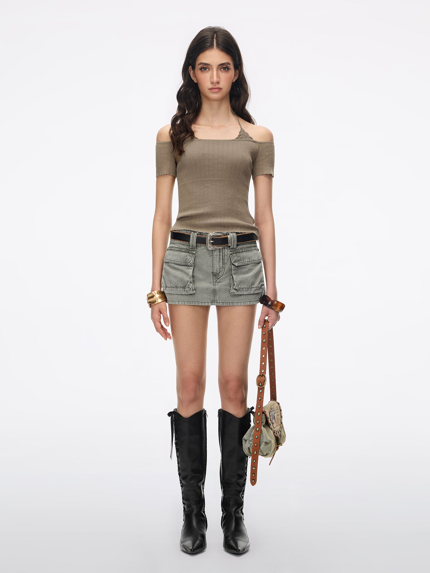 Faux Layered-Look Knit Top - MISS SIXTY