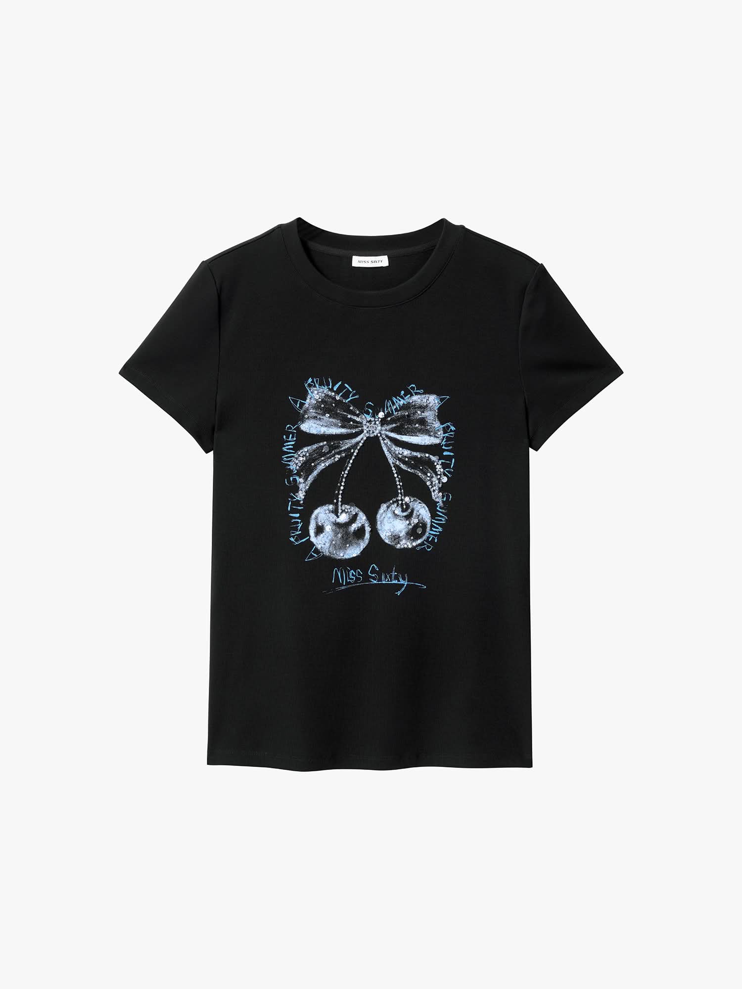 Beaded Graphic Print T-Shirt