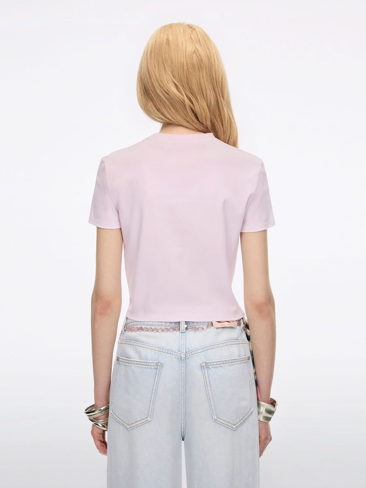 Logo-Detail Rhinestone T-Shirt