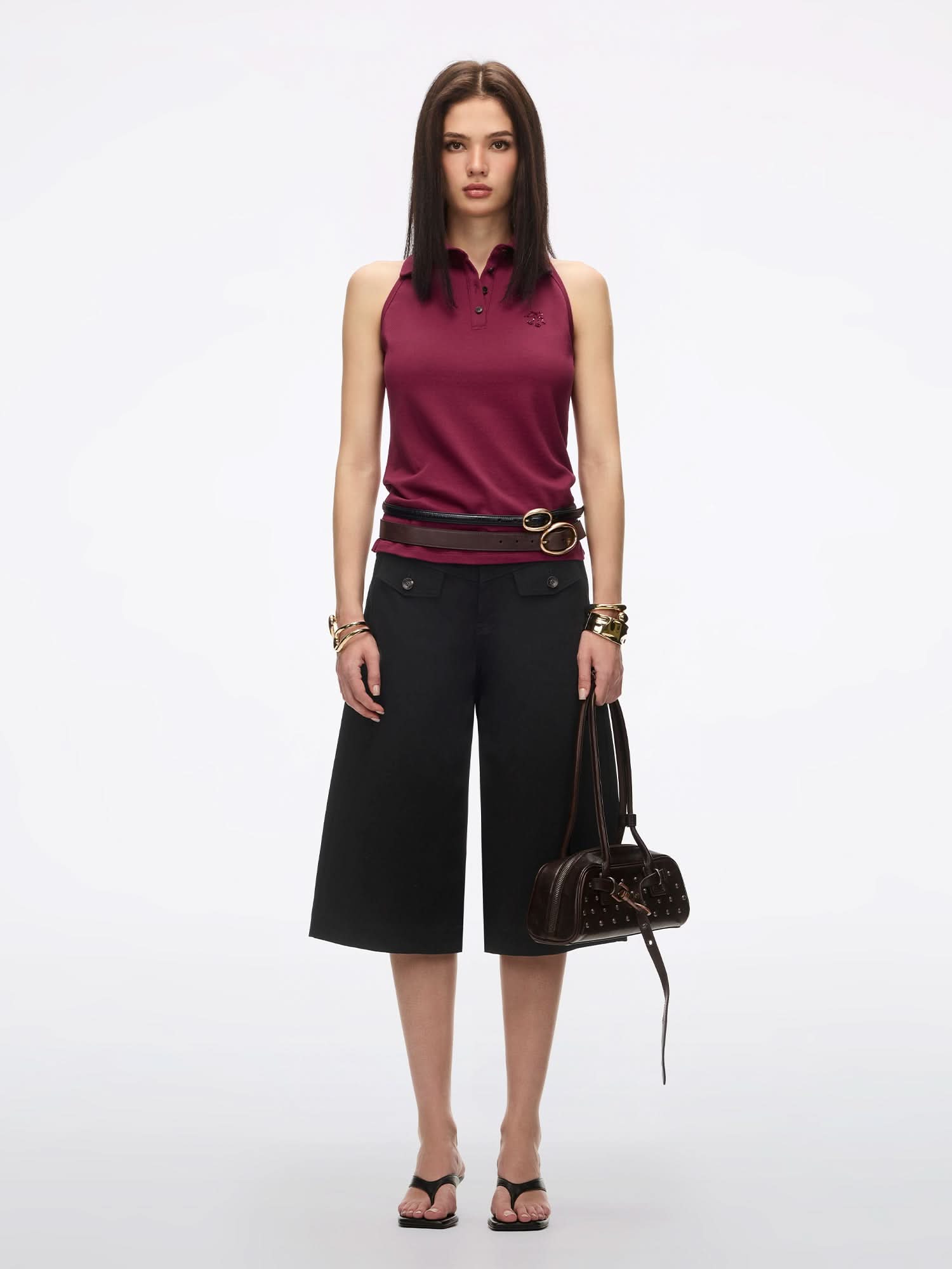 Beaded Sleeveless T-Shirt