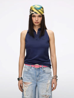Beaded Sleeveless T-Shirt