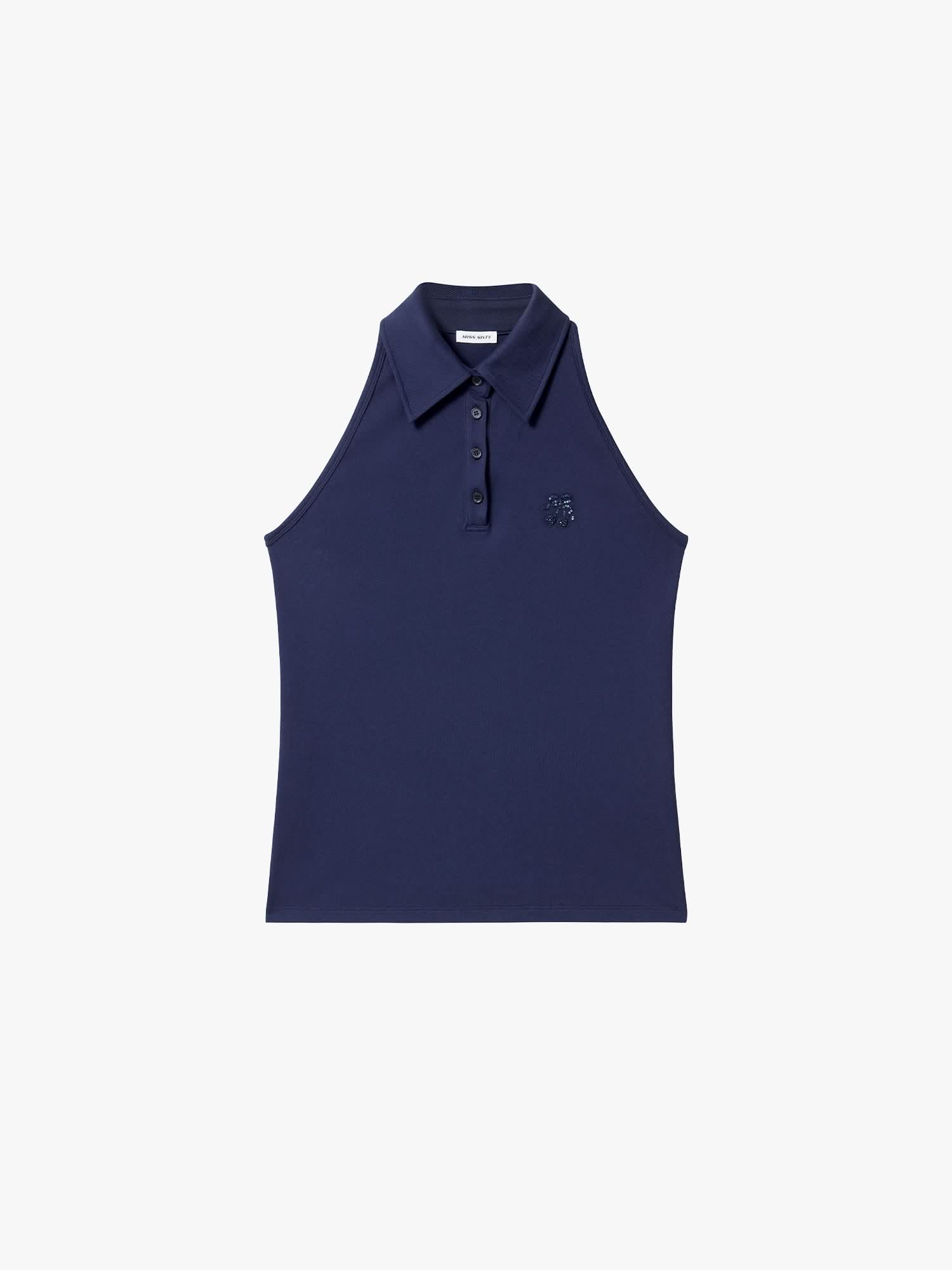 Beaded Sleeveless T-Shirt