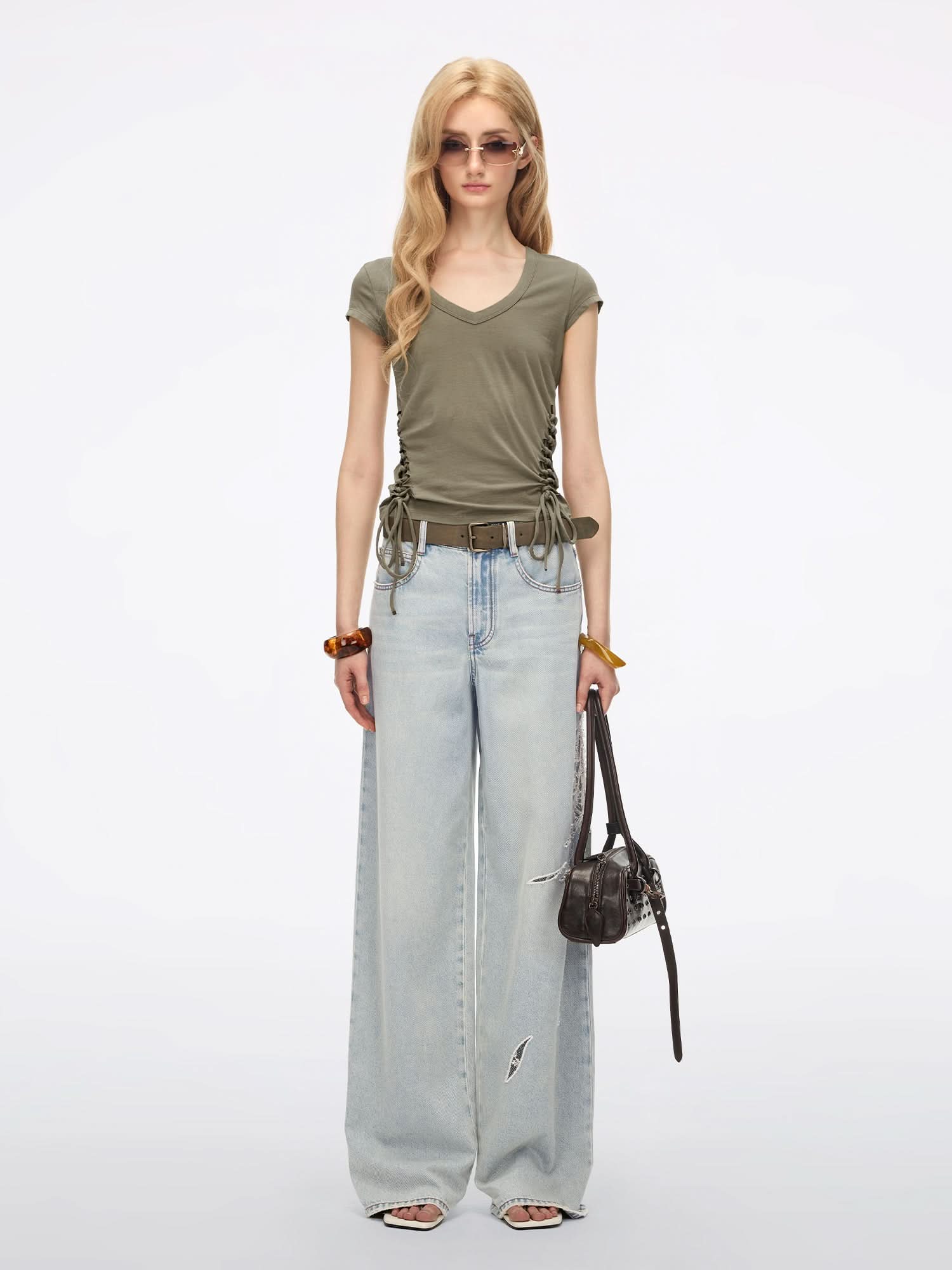 Cut-Out Lace-Up Top