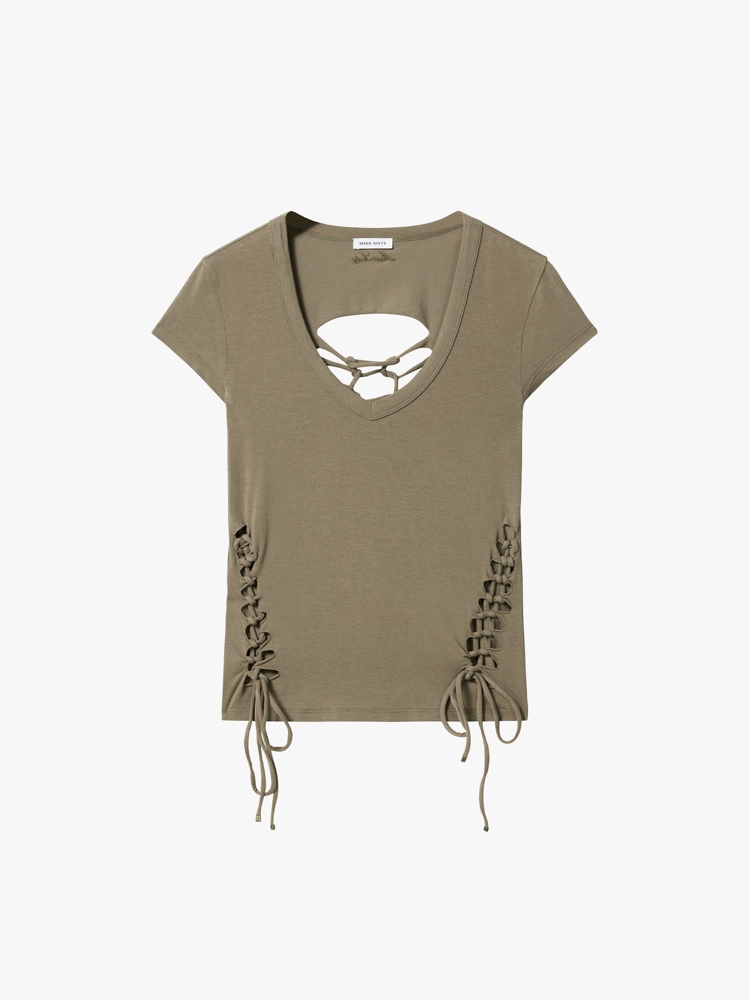 Cut-Out Lace-Up Top