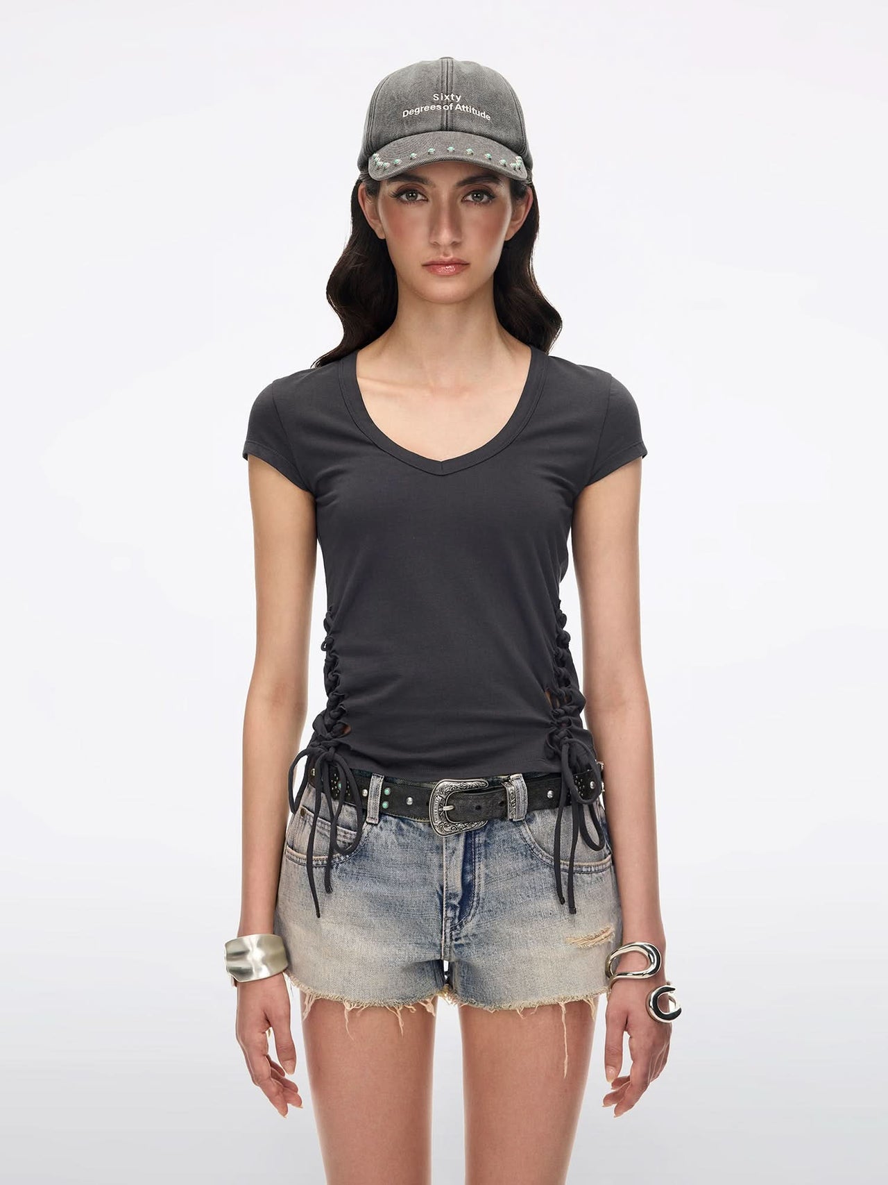 Cut-Out Lace-Up Top