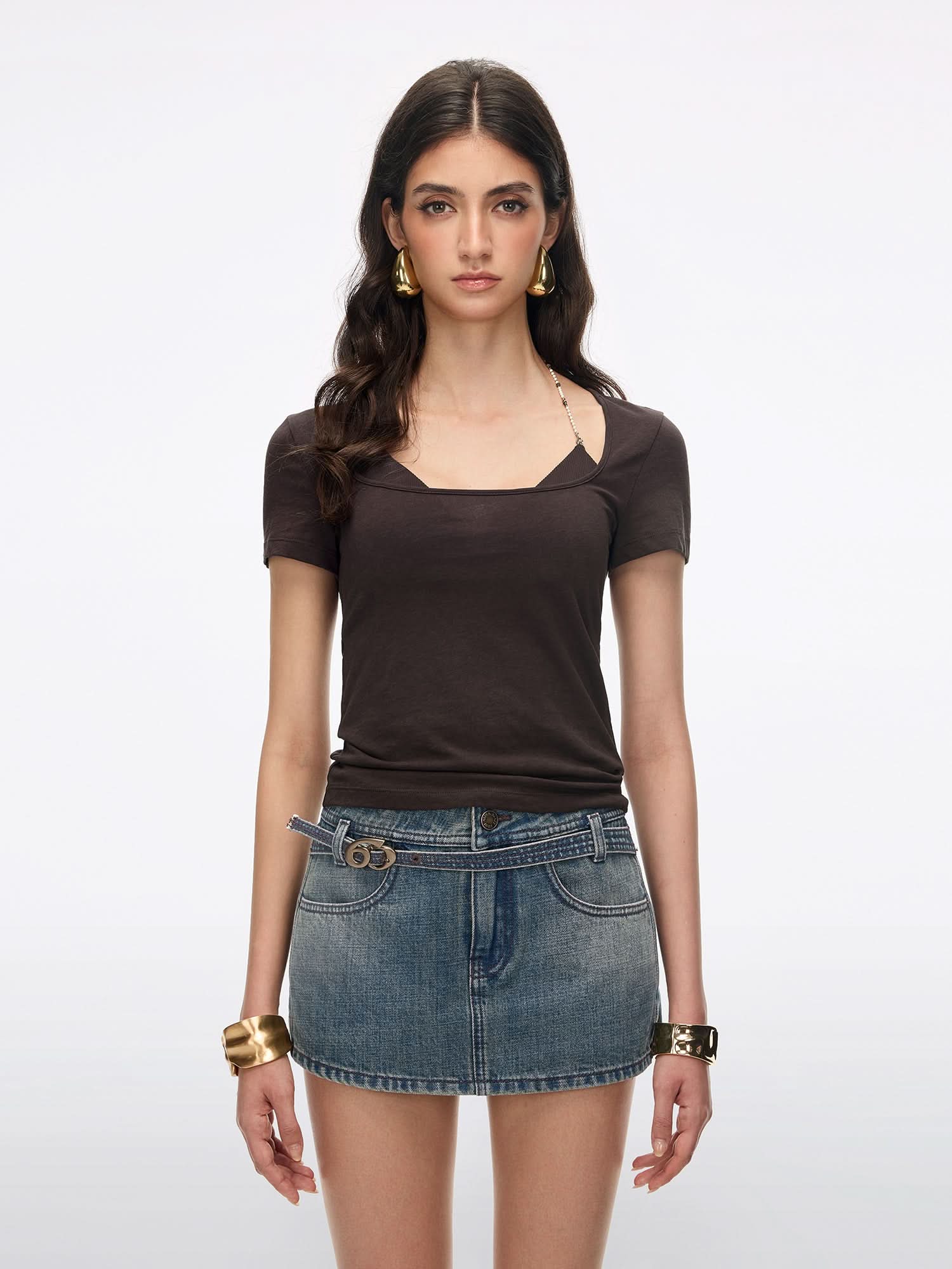 Faux Layered-Look T-Shirt