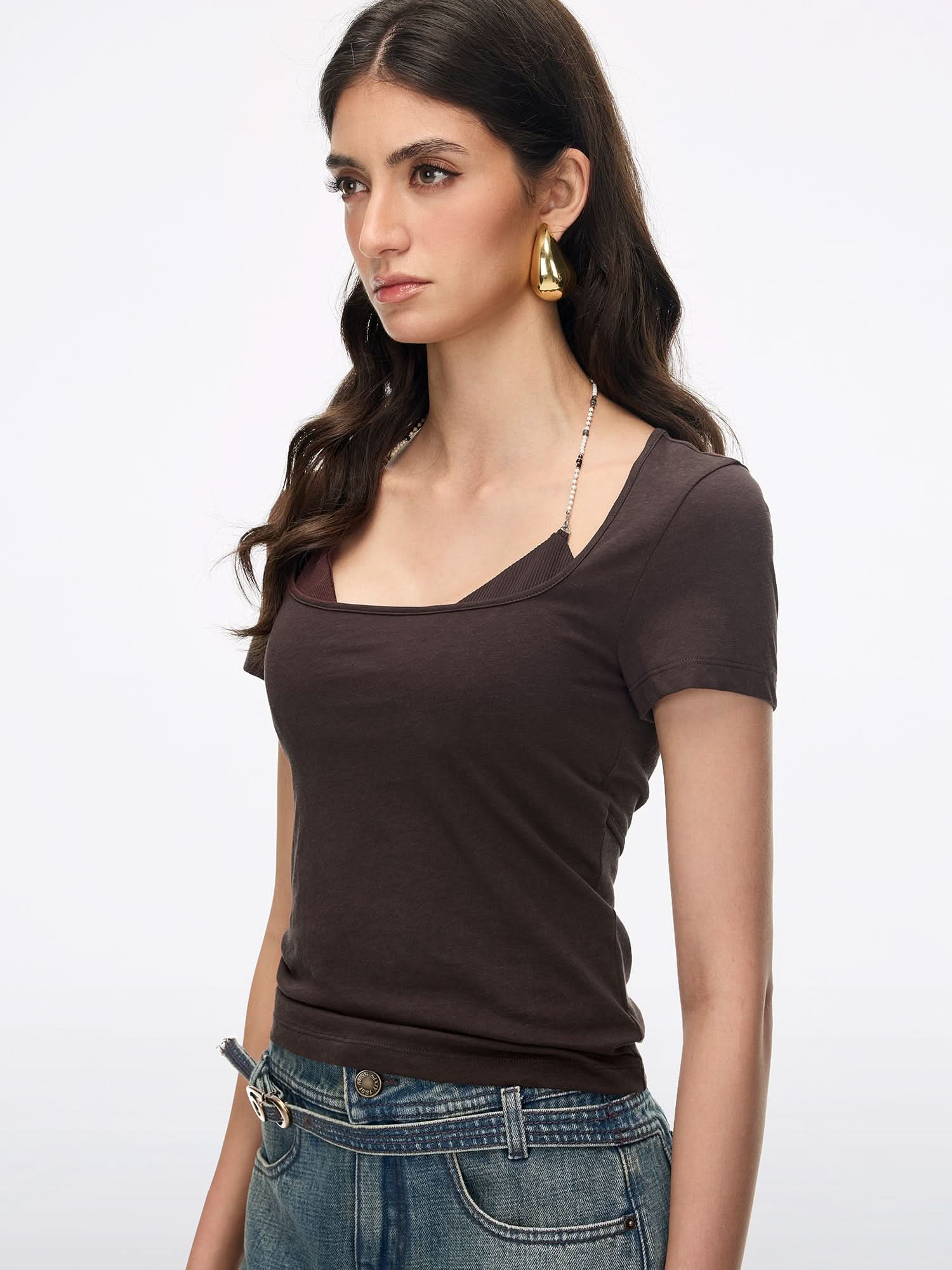 Faux Layered-Look T-Shirt